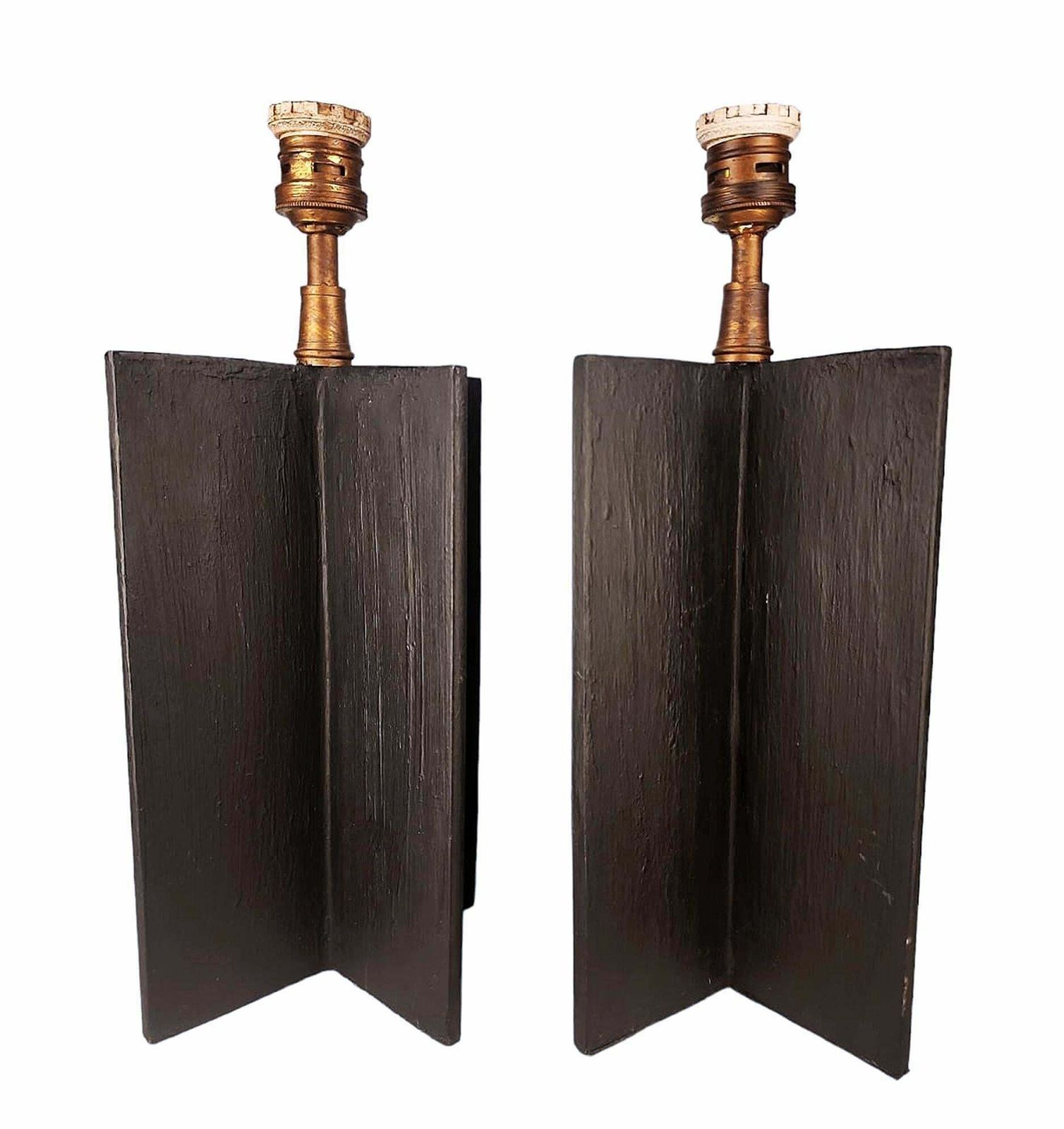 Pair Of Jean Michel Frank Design Iron 'Croisillon' Design Table Lamps By Argentine Company Comte photo furniture