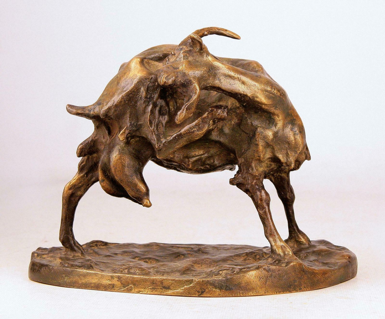 Patinated Bronze Early 20th Century Sculpture Of Goat By Italian Sculptor Ernesto Bazzaro photo furniture