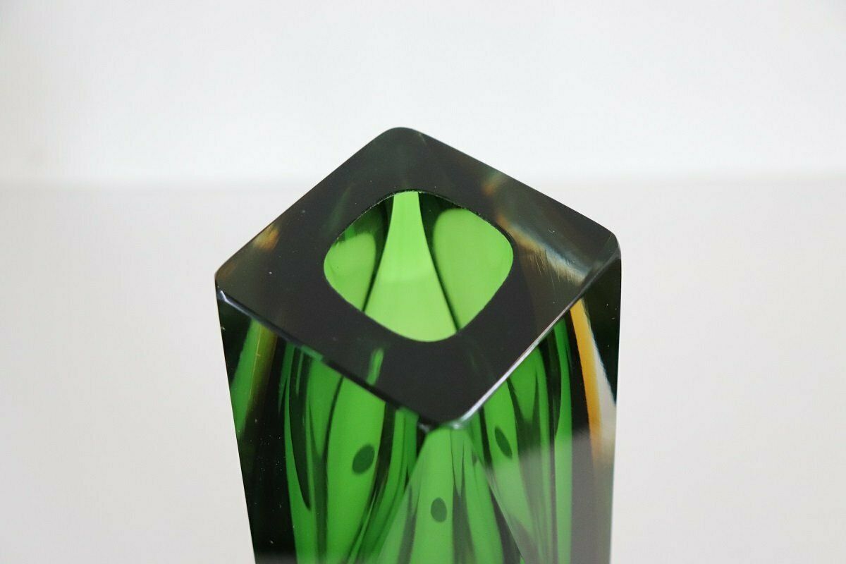 Green Murano Glass Vase By Flavio Poli For A. Mandruzzato, 1960s photo Home Decor