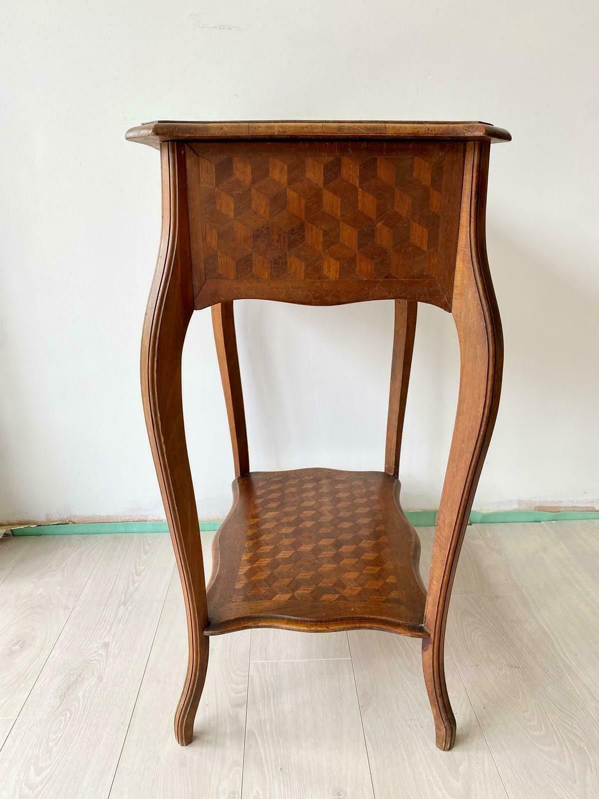 Furniture Antique French Geometric Vanity Side Table photo