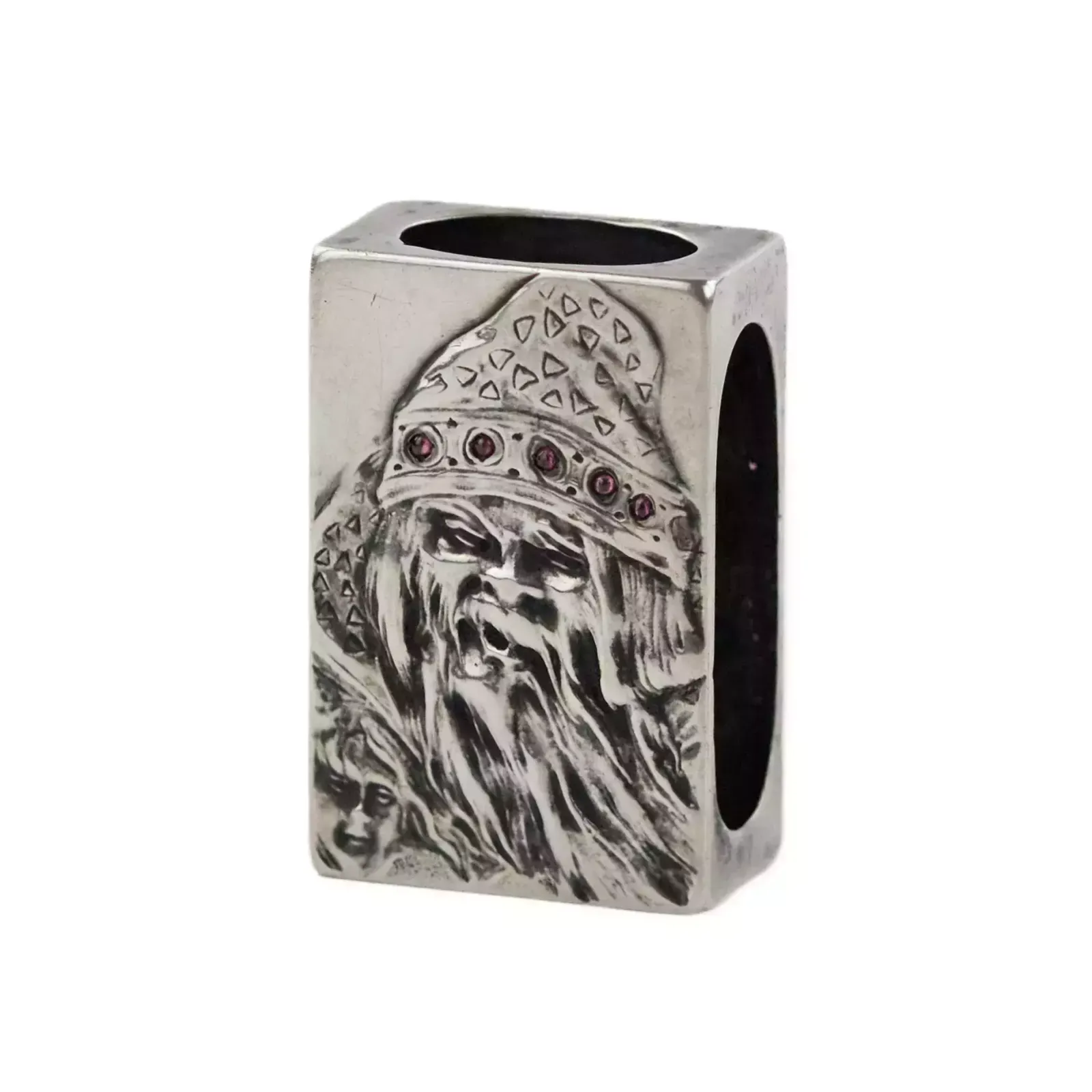 Silver Match Holder, Made In The Russian Art Nouveau Style, With The Image Of A Goblin.