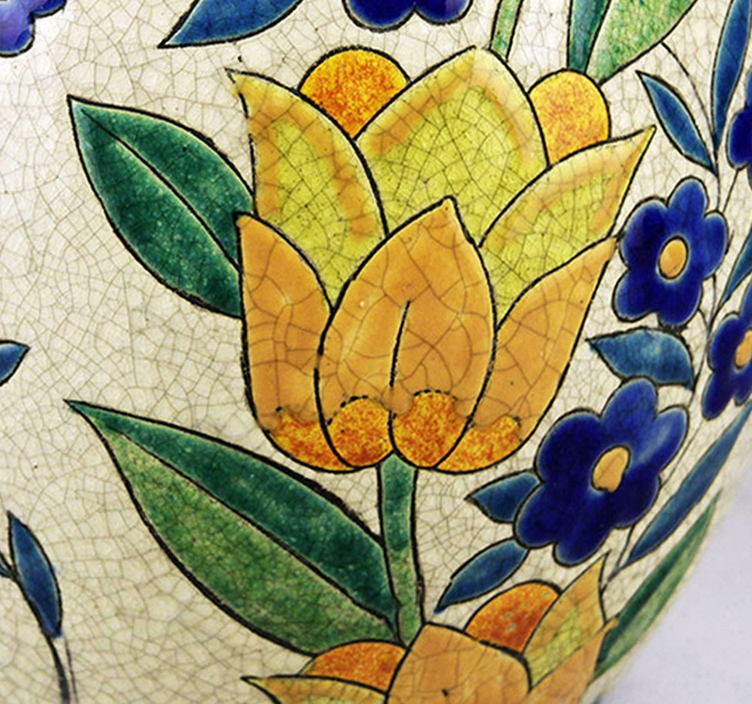 Art Déco Belgian Glazed Pottery/Ceramic Charles Catteau Like Vase By Boch Freres Keramis photo 1375.0
