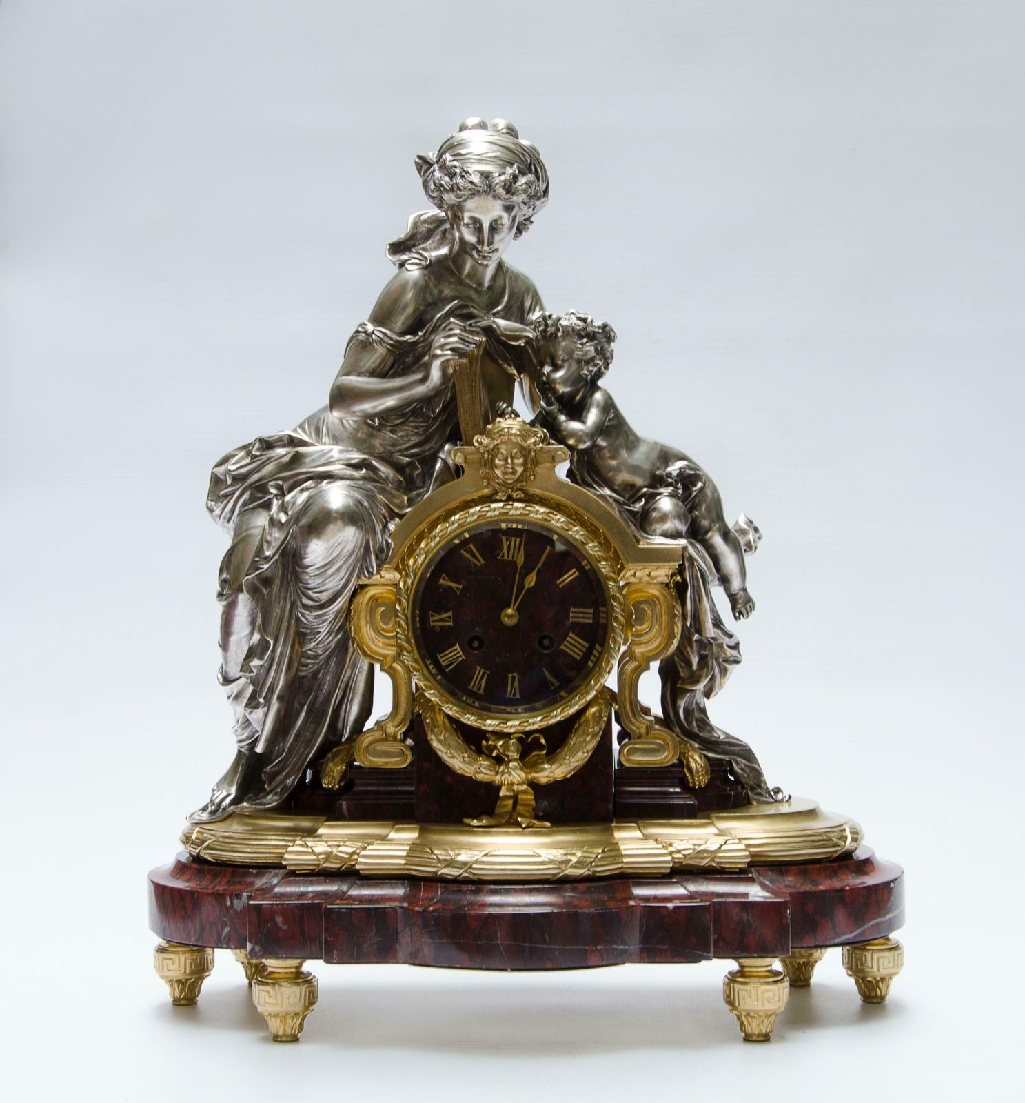 Late 19th Century French Louis XVI Ormolu Gilt Bronze Mantel Clock By Lemerle Charpentier & Cie. photo furniture