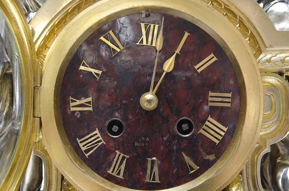 Late 19th Century French Louis XVI Ormolu Gilt Bronze Mantel Clock By Lemerle Charpentier & Cie. photo vinterior