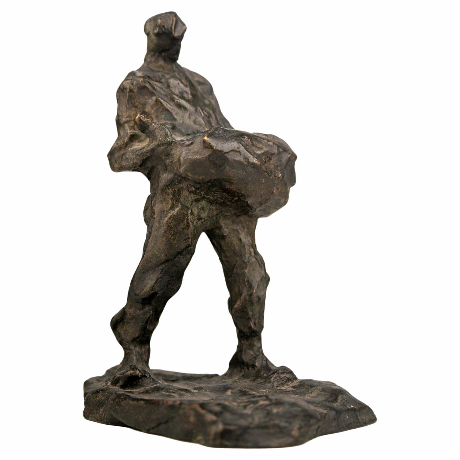 Early 20th Century Patinated Bronze Sculpture Of Carrying Man By Belgian Sculptor Victor Demanet And Bl Paris