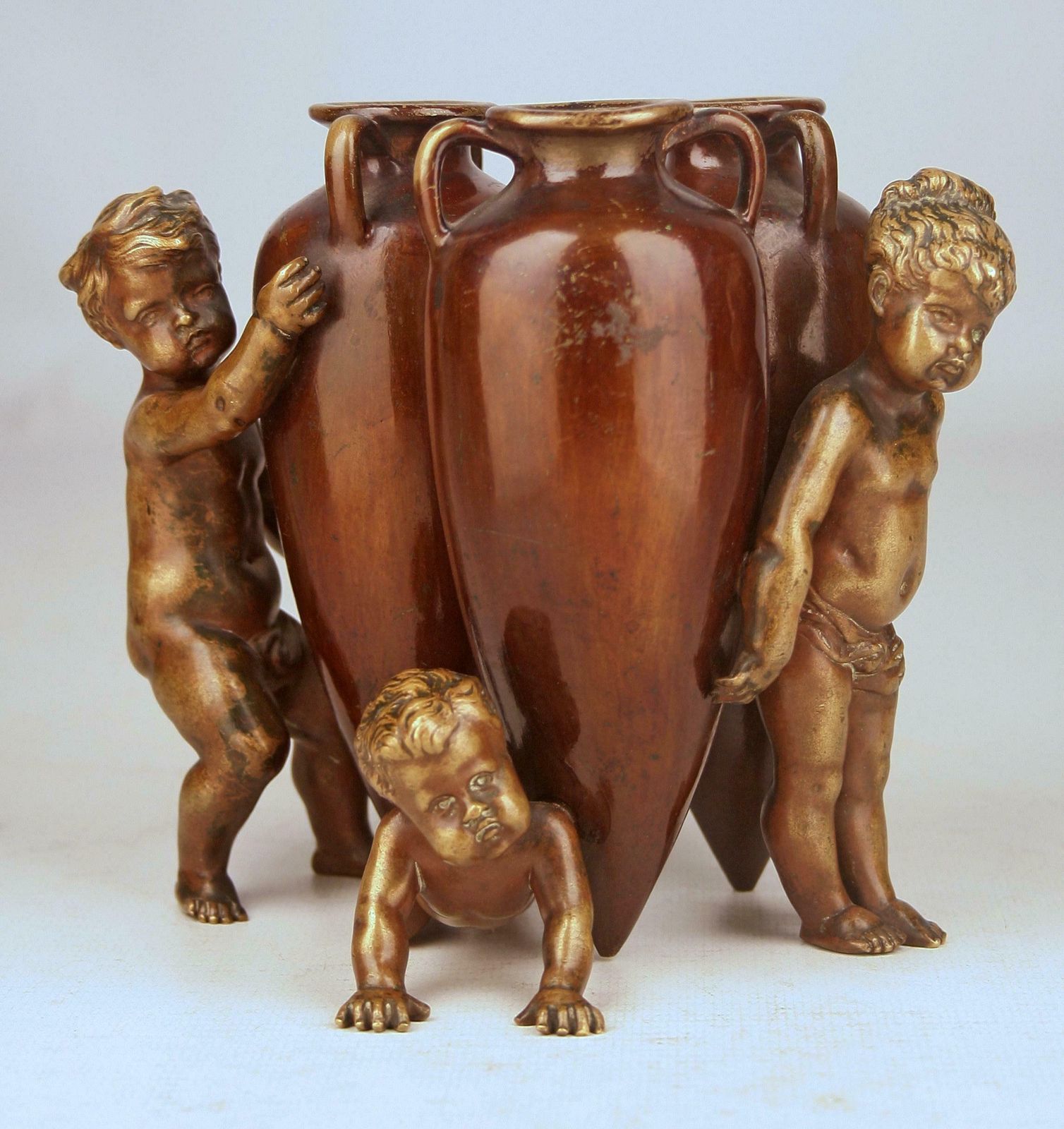 French Empire Patinated Bronze Sculpture Of A Group Of Boys And Amphoras By Auguste Moreau photo furniture
