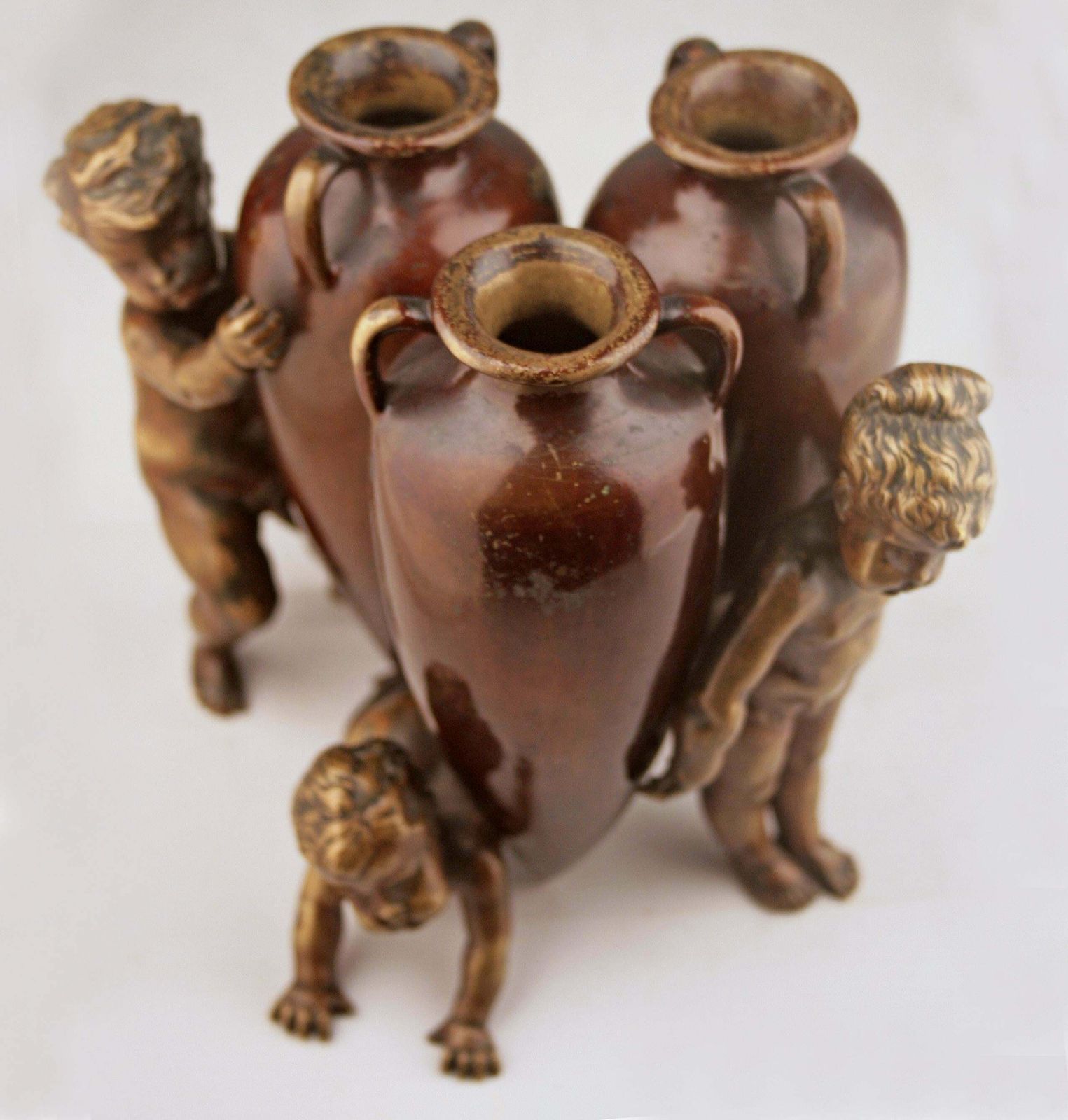 French Empire Patinated Bronze Sculpture Of A Group Of Boys And Amphoras By Auguste Moreau photo vinterior