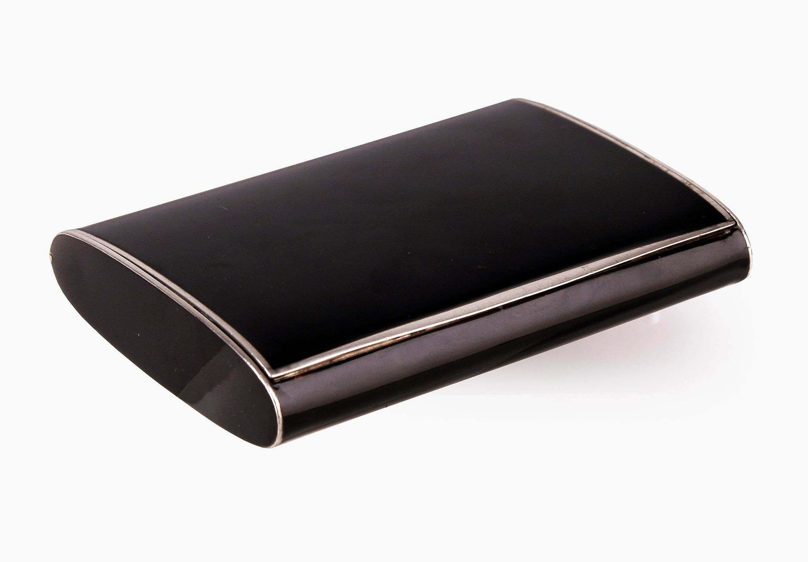 Early 20th Century Art Déco French Polished Black Lacquer And Silver Plated Cigarrette Box/Case photo furniture