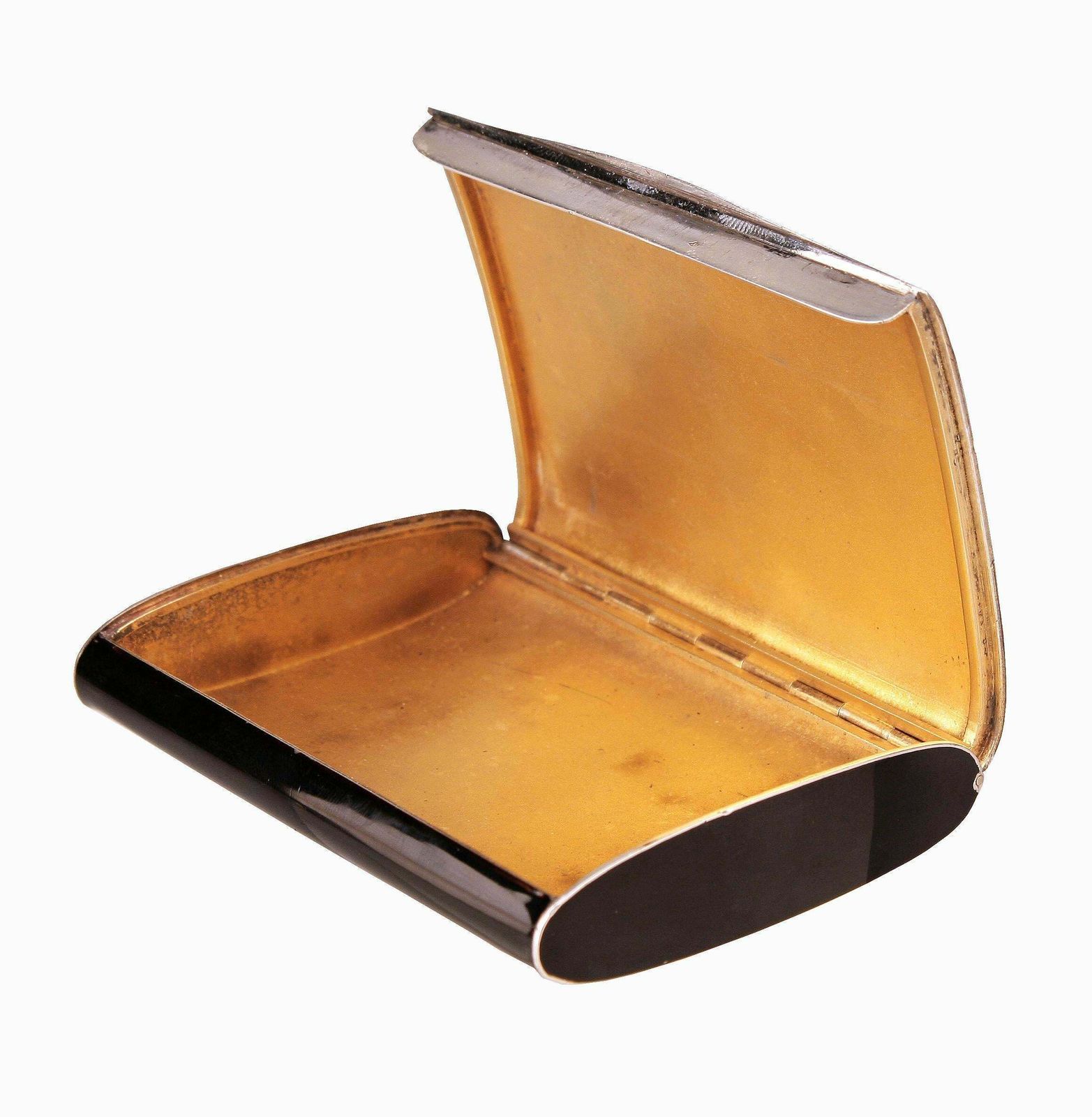 Early 20th Century Art Déco French Polished Black Lacquer And Silver Plated Cigarrette Box/Case photo for sale