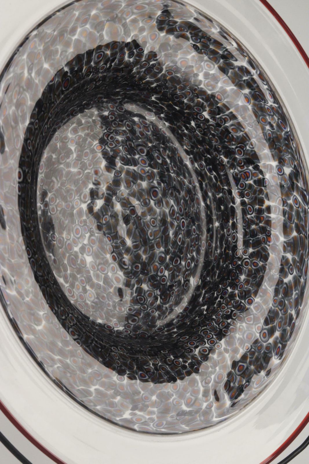 Mid 20th Century Italian Neverino Murano Glass Decorative Plate With Iron Base Designed By Gae Aulenti For Luciano Vistosi photo buy