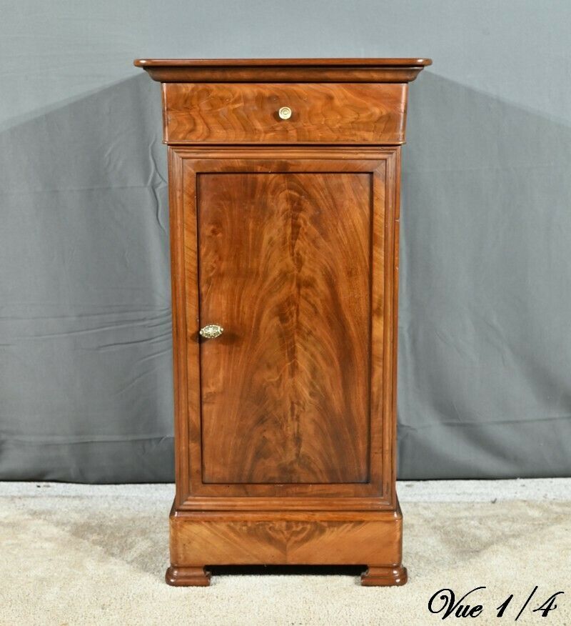 Mahogany Bedside Table, Restoration Style – 2nd Part 19th Century photo vinterior