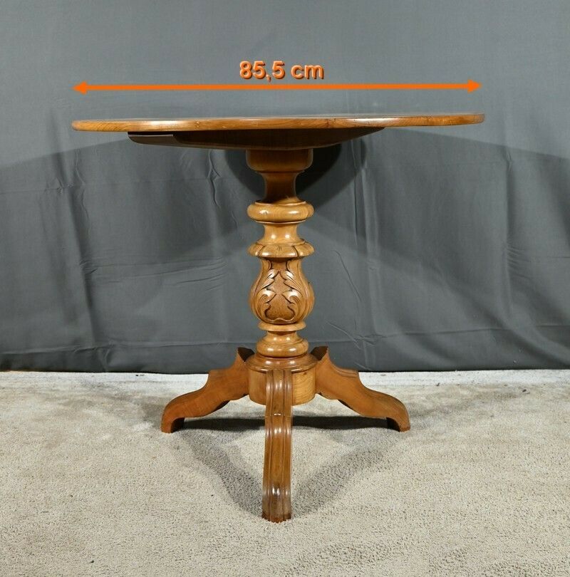 photo vintage Cherry Wood Pedestal Table, Louis Philippe Period – 2nd Part 19th Century