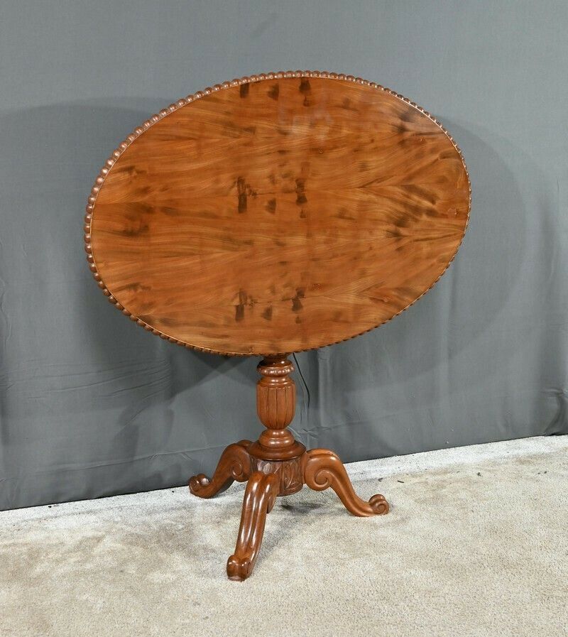 Oval Pedestal Table With Mahogany System, Louis Philippe Period – 1st Part 19th Century photo Furniture