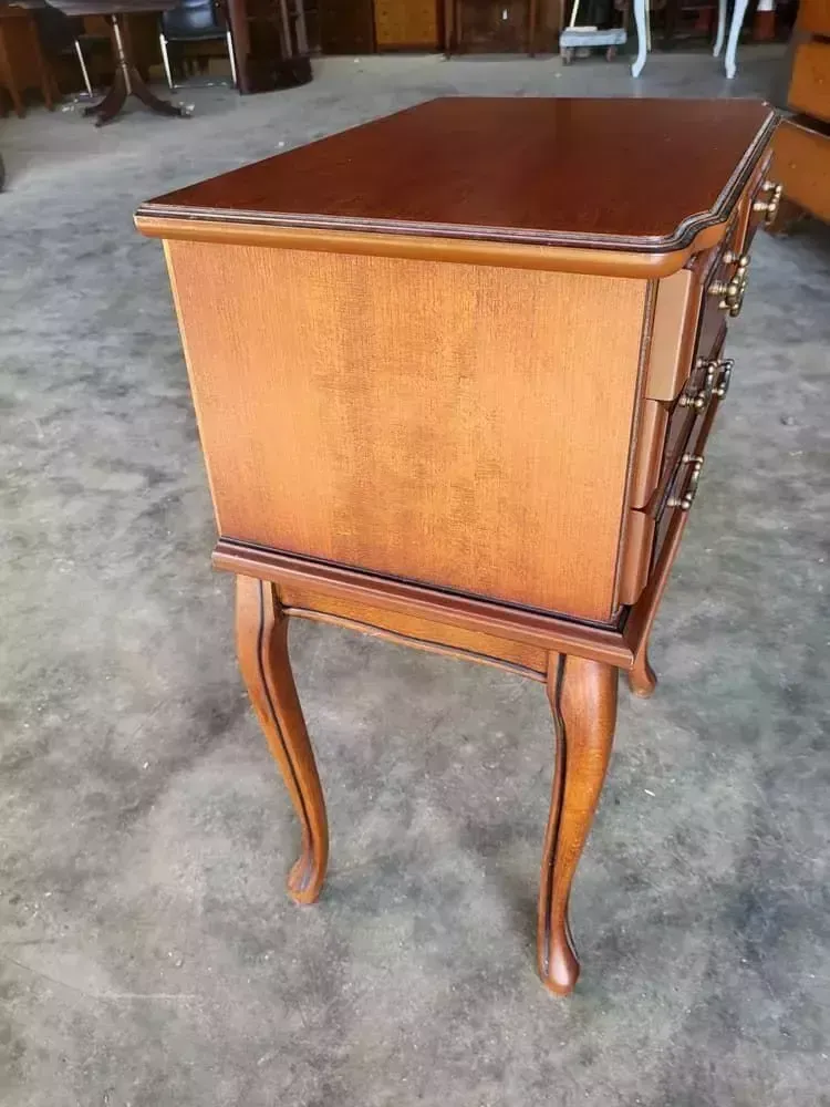 photo furniture Antique Repro Small Side Table Cutlery Collectors 2 Over 2 Drawers