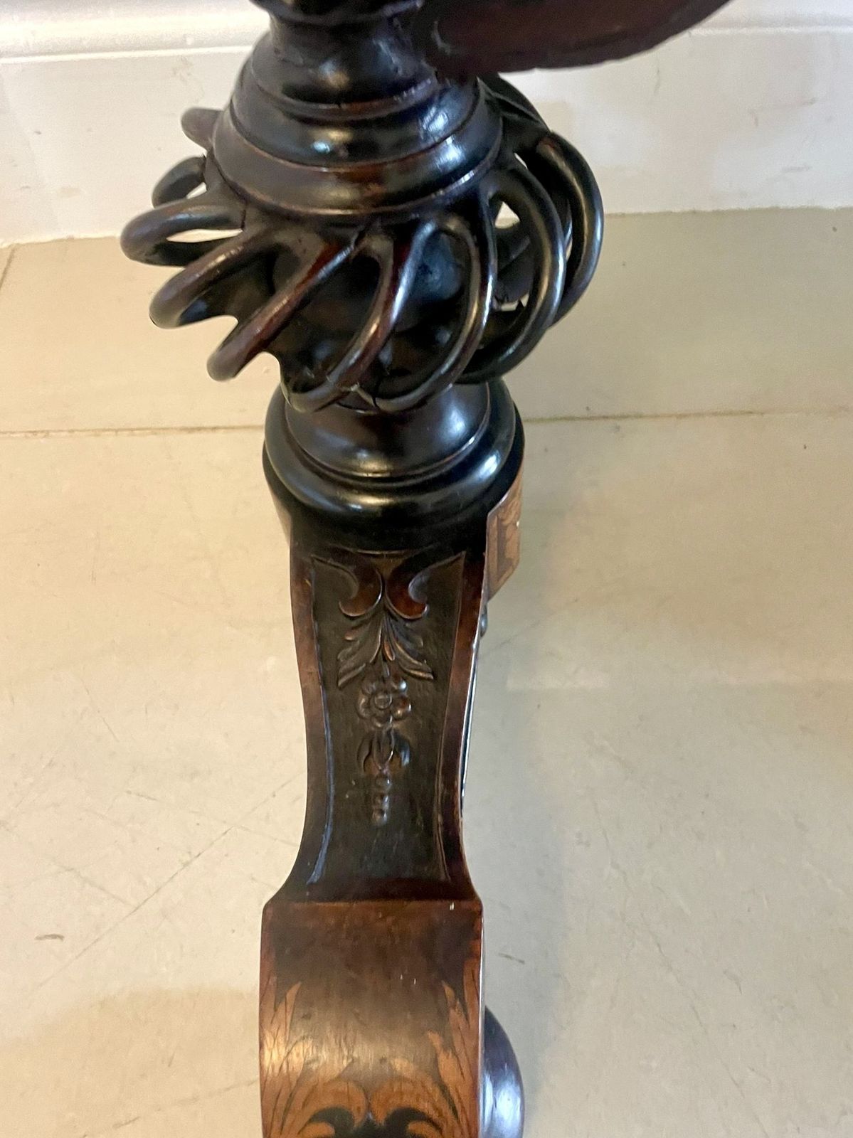 photo for sale Outstanding Quality Antique 19th Century Marquetry Inlaid Burr Walnut Side Table