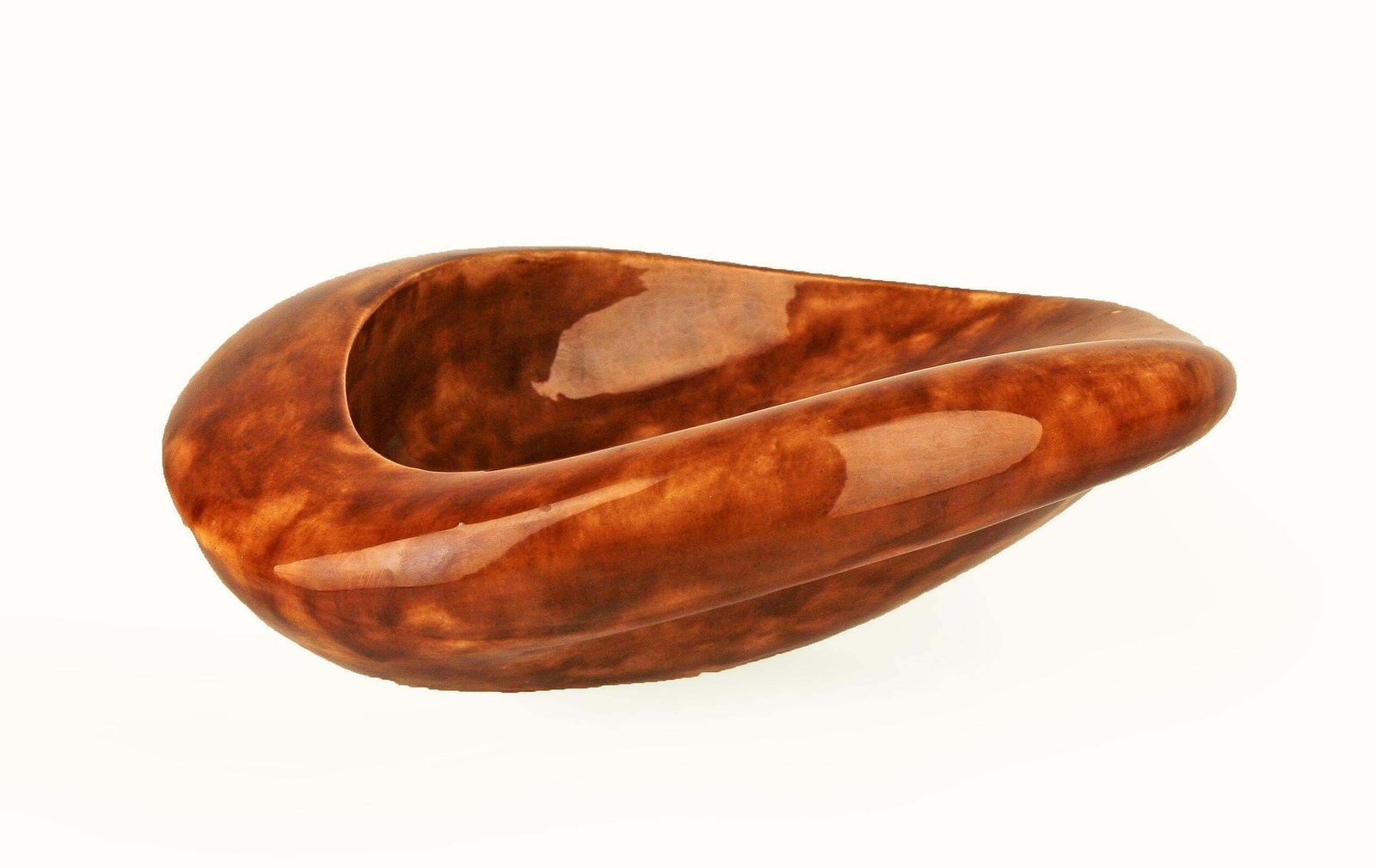 Mid 20 Century Modern Glazed Ceramic Sinuous Organic Design Bowl By French Luxury Brand Hermès Paris photo Home Decor