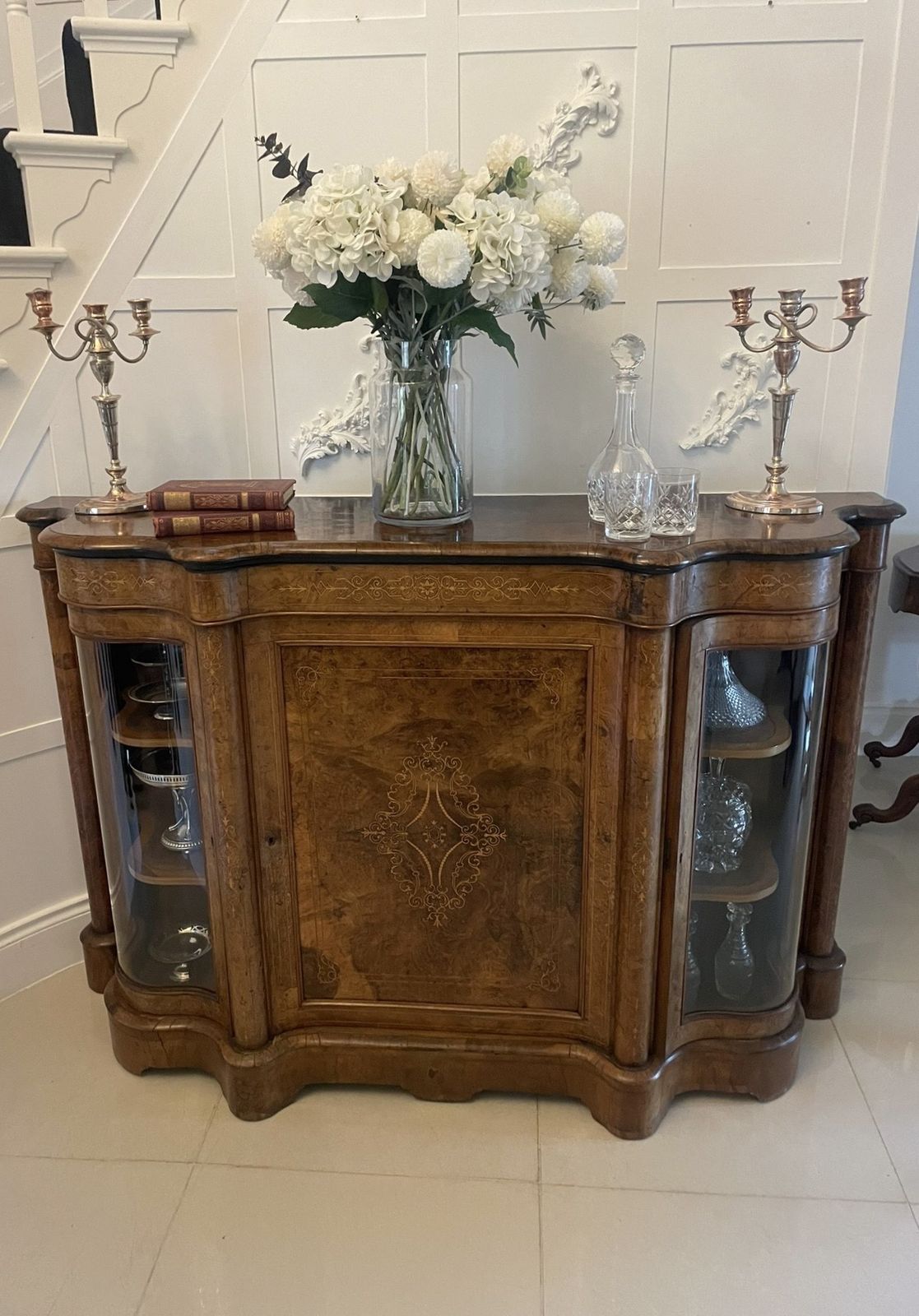 Superb Quality Antique 19th Century Burr Walnut Inlaid Credenza photo buy