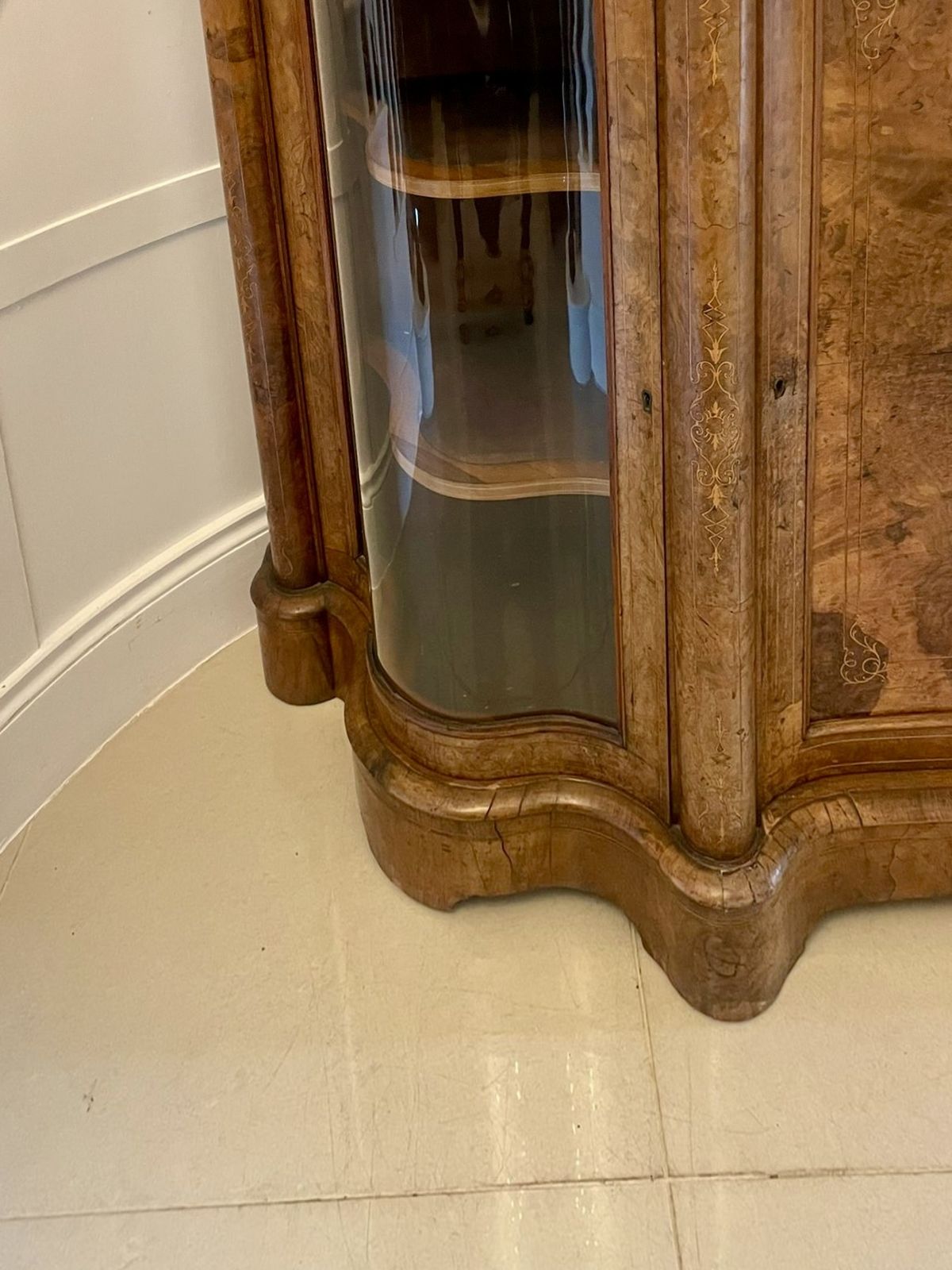 photo buy Superb Quality Antique 19th Century Burr Walnut Inlaid Credenza