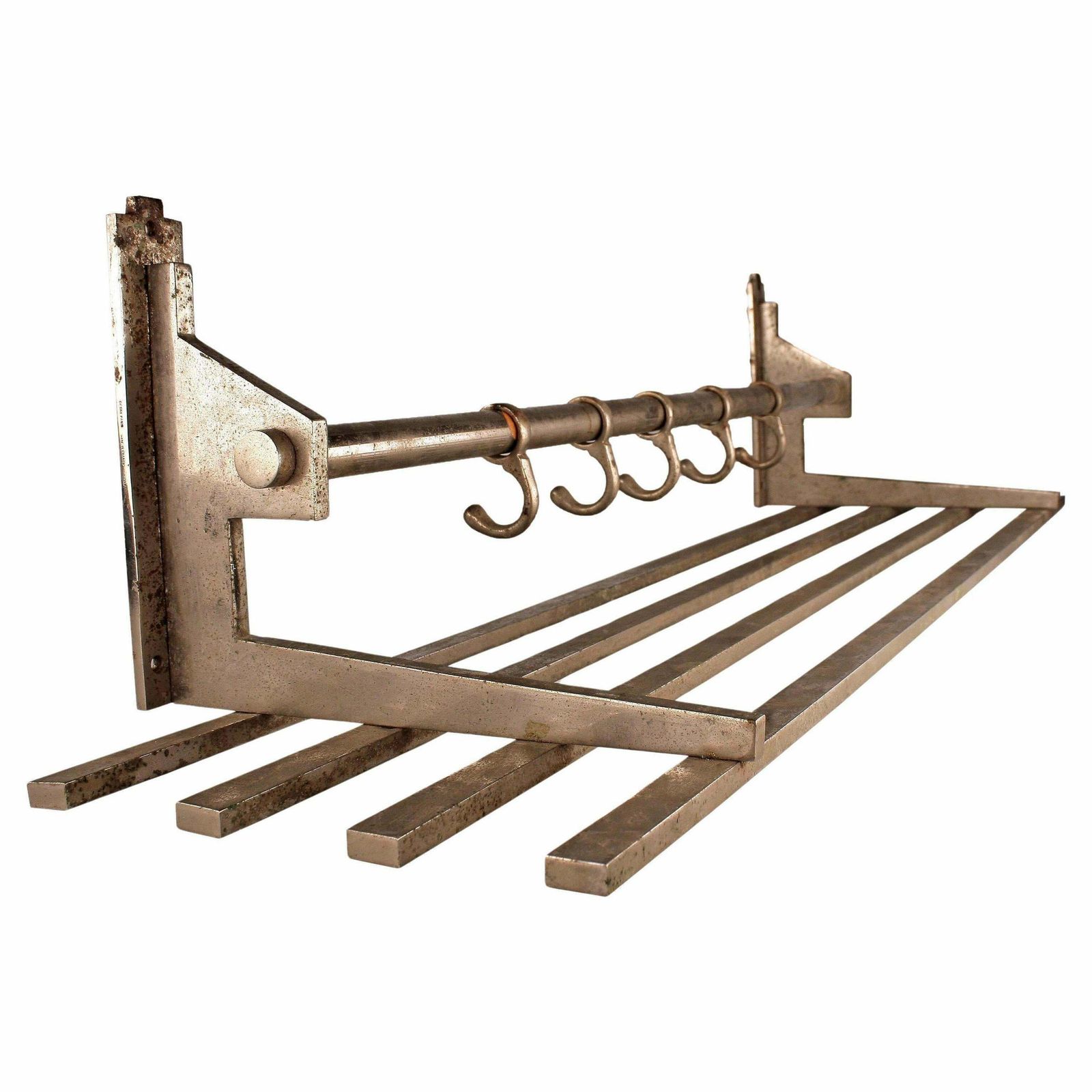 Early 20th Century Art Déco French Metal Brass Wall Coat Hanger/Rack Designed By La Maison Desny
