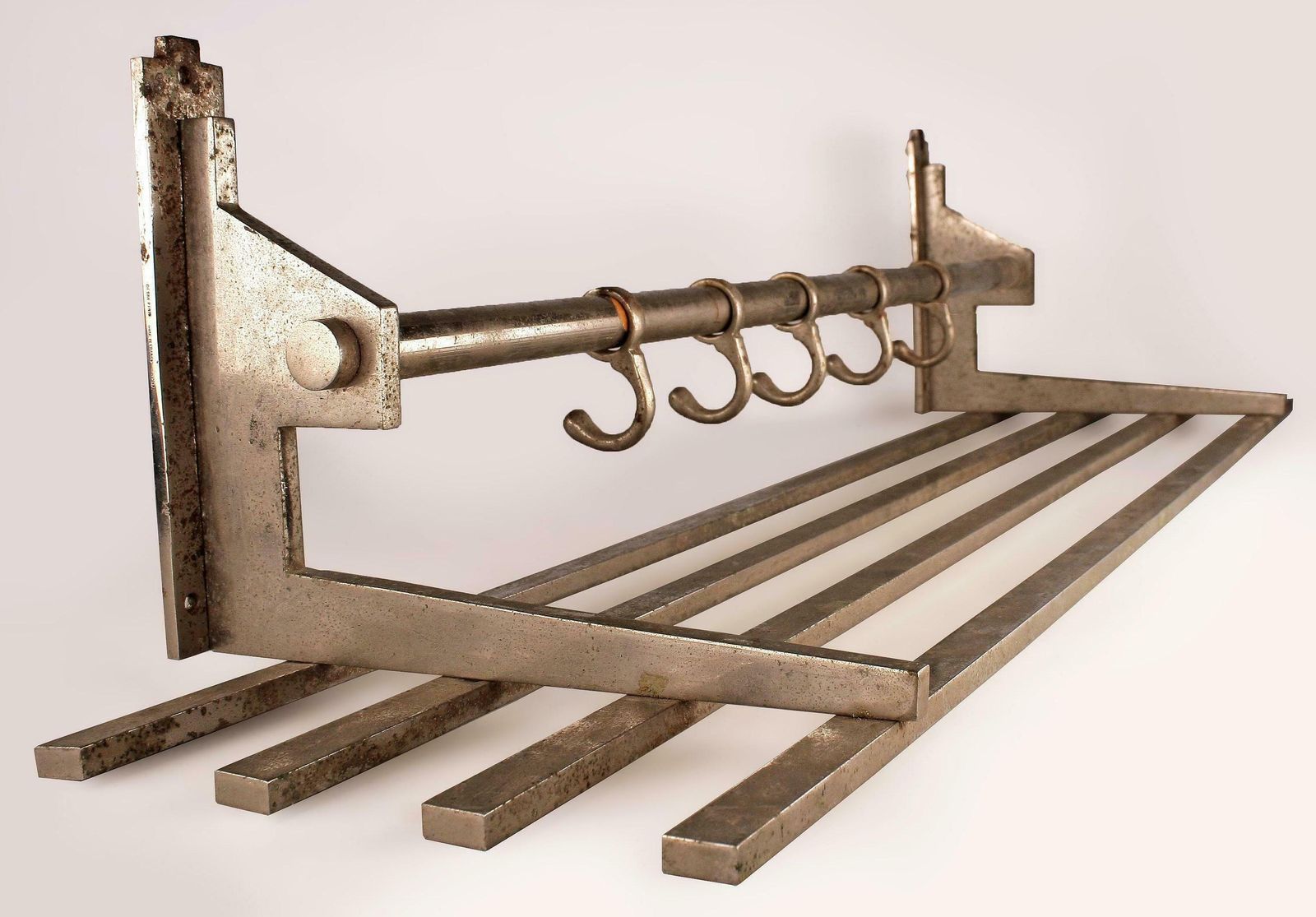 Early 20th Century Art Déco French Metal Brass Wall Coat Hanger/Rack Designed By La Maison Desny photo for sale