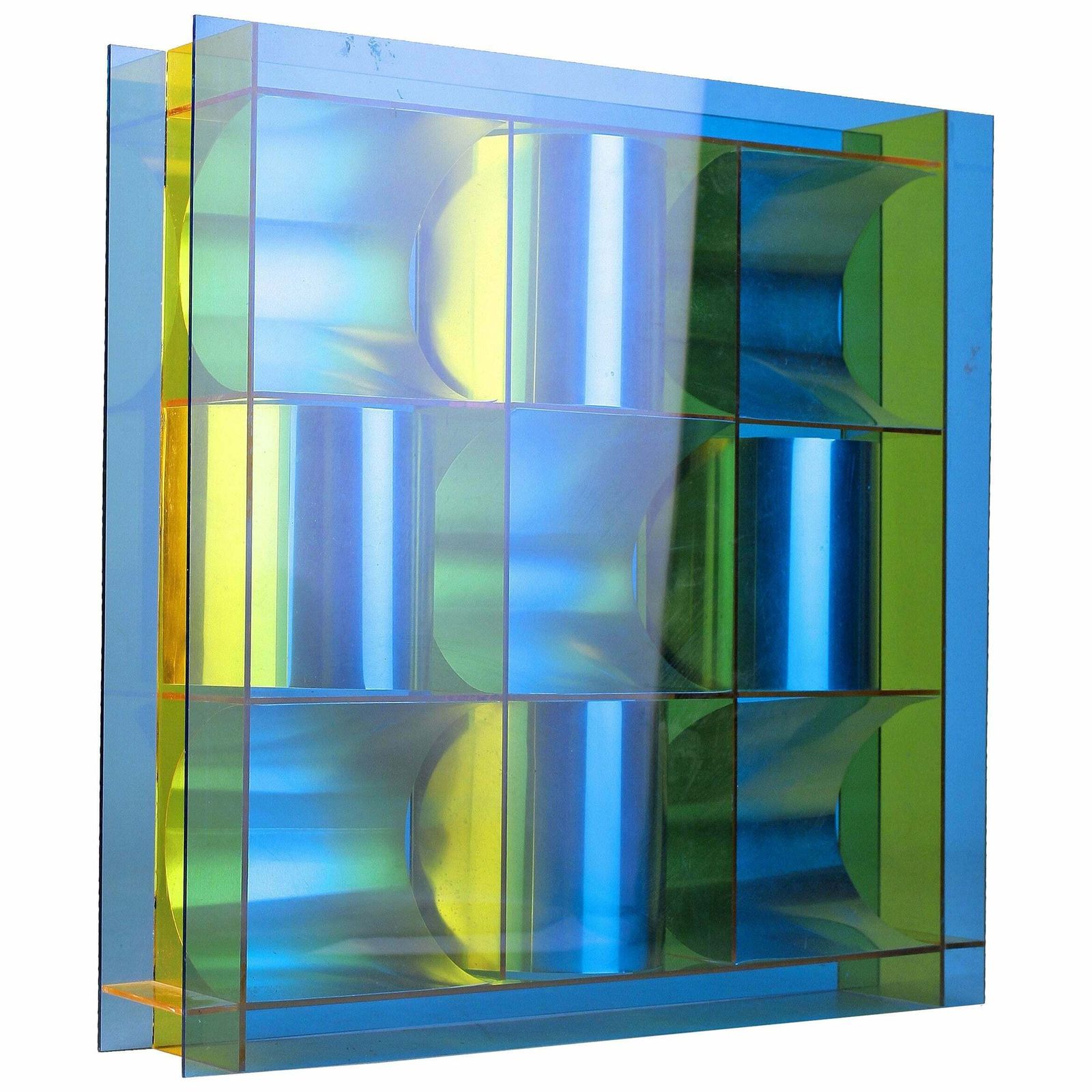 Abstract Reversible Modular Sculpture In Aluminum, Metal And Acrylic By Argentine Artist Miguel ángel Vidal