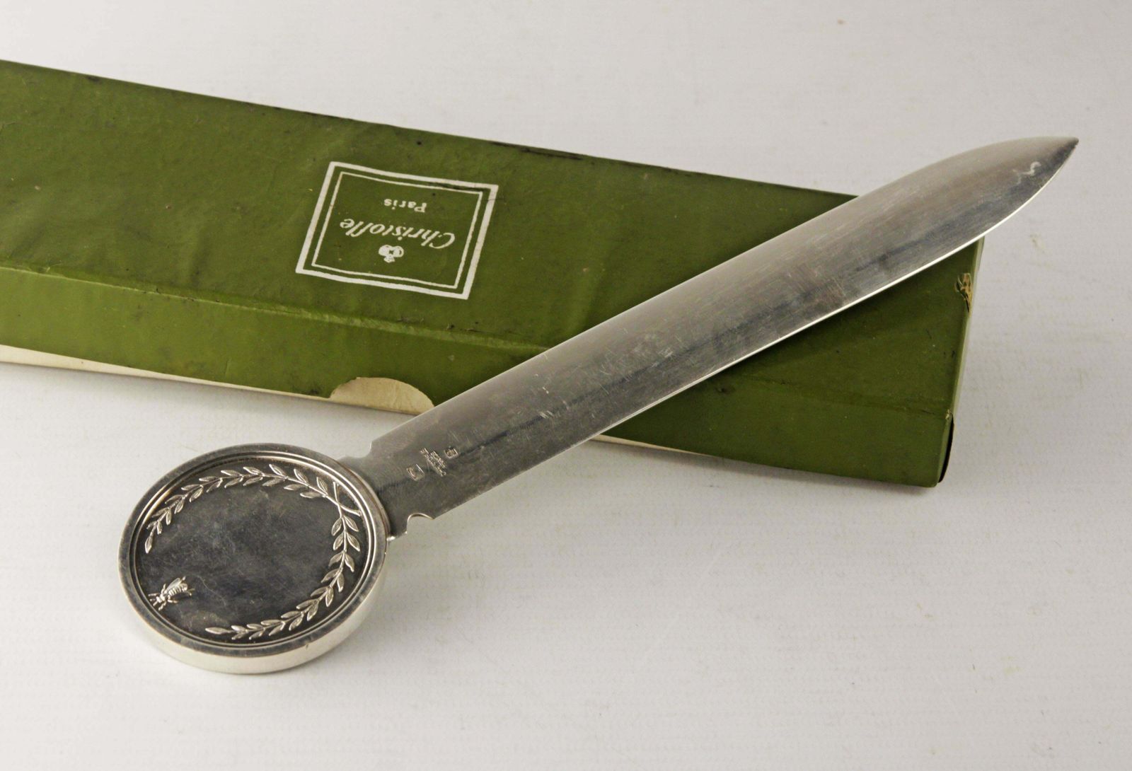 Late 20th Century/Circa 1970 Silvered Napoleon Empereur Letter Opener By Christofle photo furniture