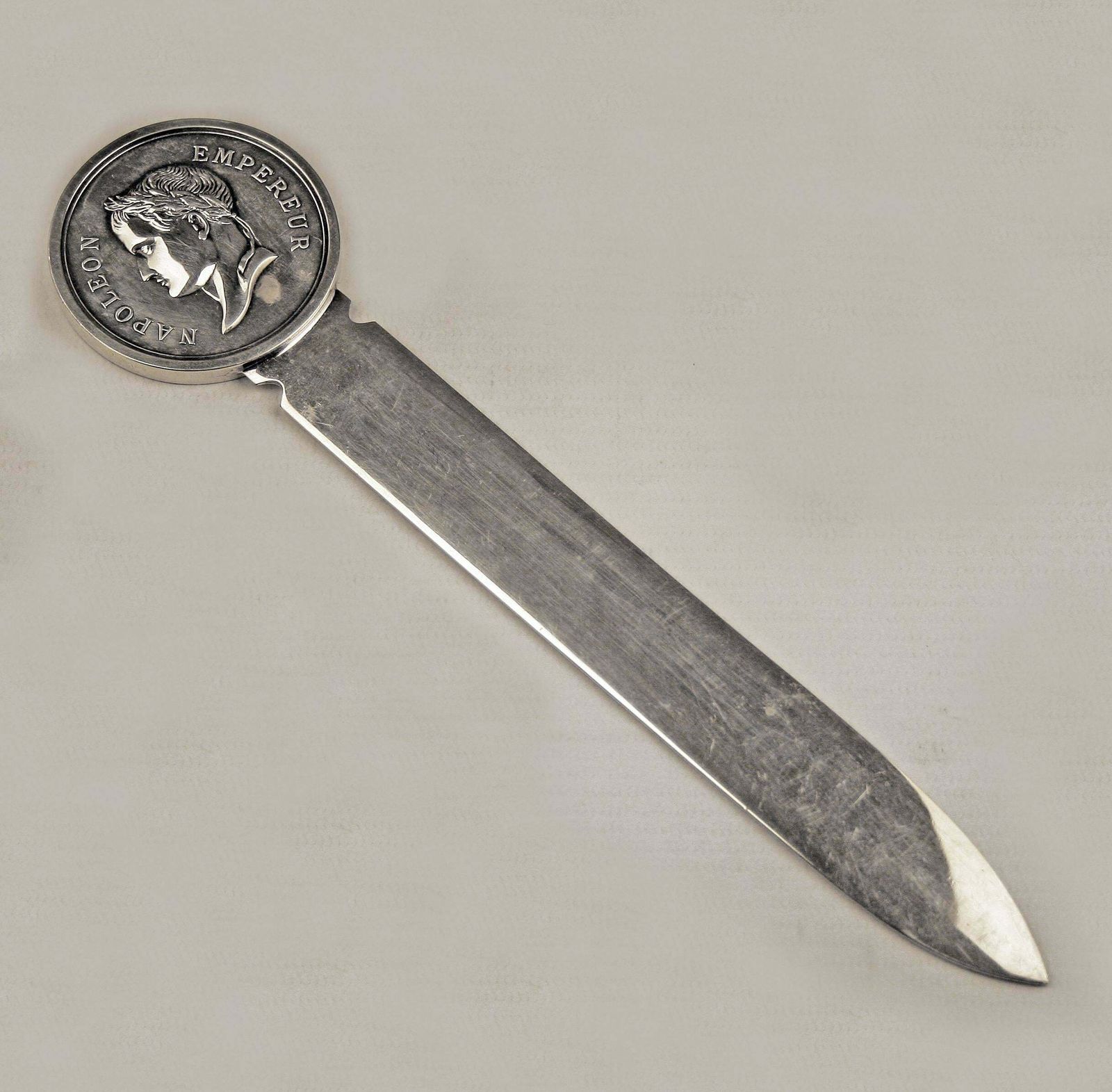 Late 20th Century/Circa 1970 Silvered Napoleon Empereur Letter Opener By Christofle photo buy