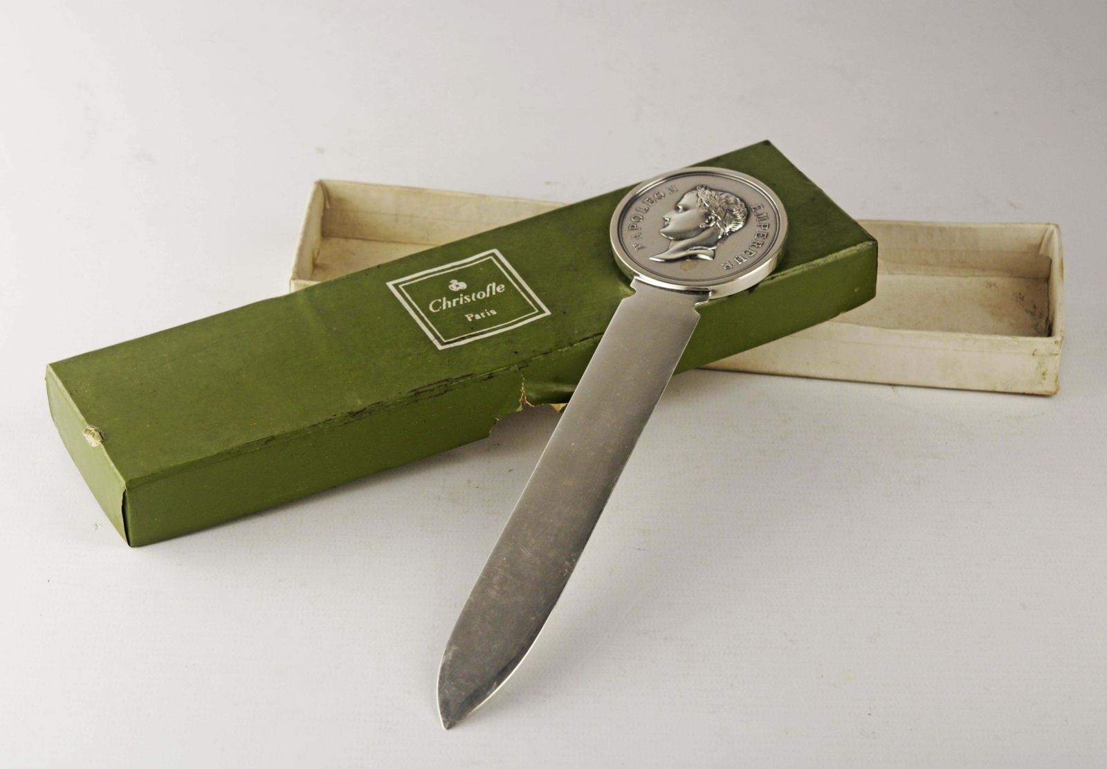 1200.0 Late 20th Century/Circa 1970 Silvered Napoleon Empereur Letter Opener By Christofle photo