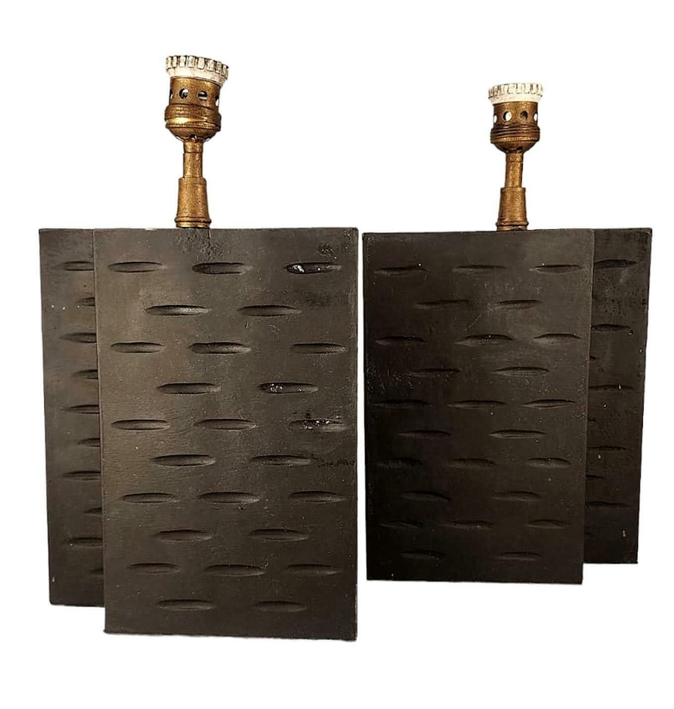 Pair Of Jean Michel Frank's Iron Design Table Lamps For Argentine Company Comte S.A., Circa 1938 photo for sale