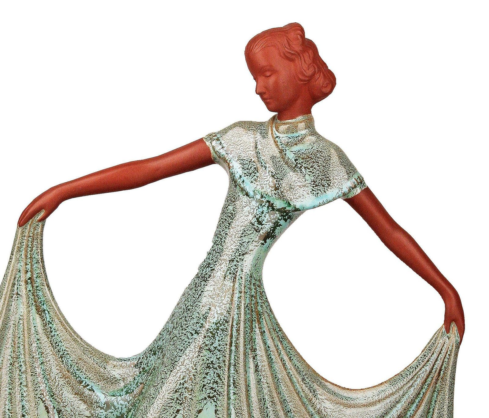 Goldscheider Like Art Déco Dancing Lady Unglazed Porcelain Figurine From United Kingdom photo 975.0