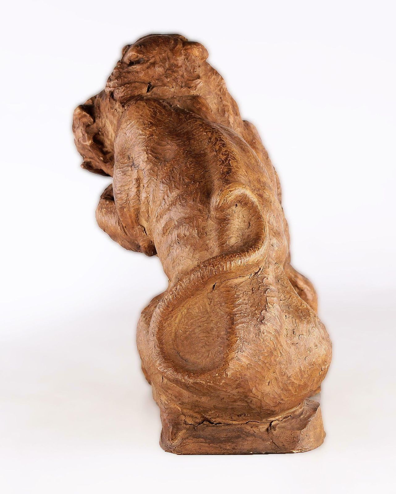 Early 20th Century French Art Déco Terracota Sculpture Of A Couple Of Felines/Panthers Fighting photo Art