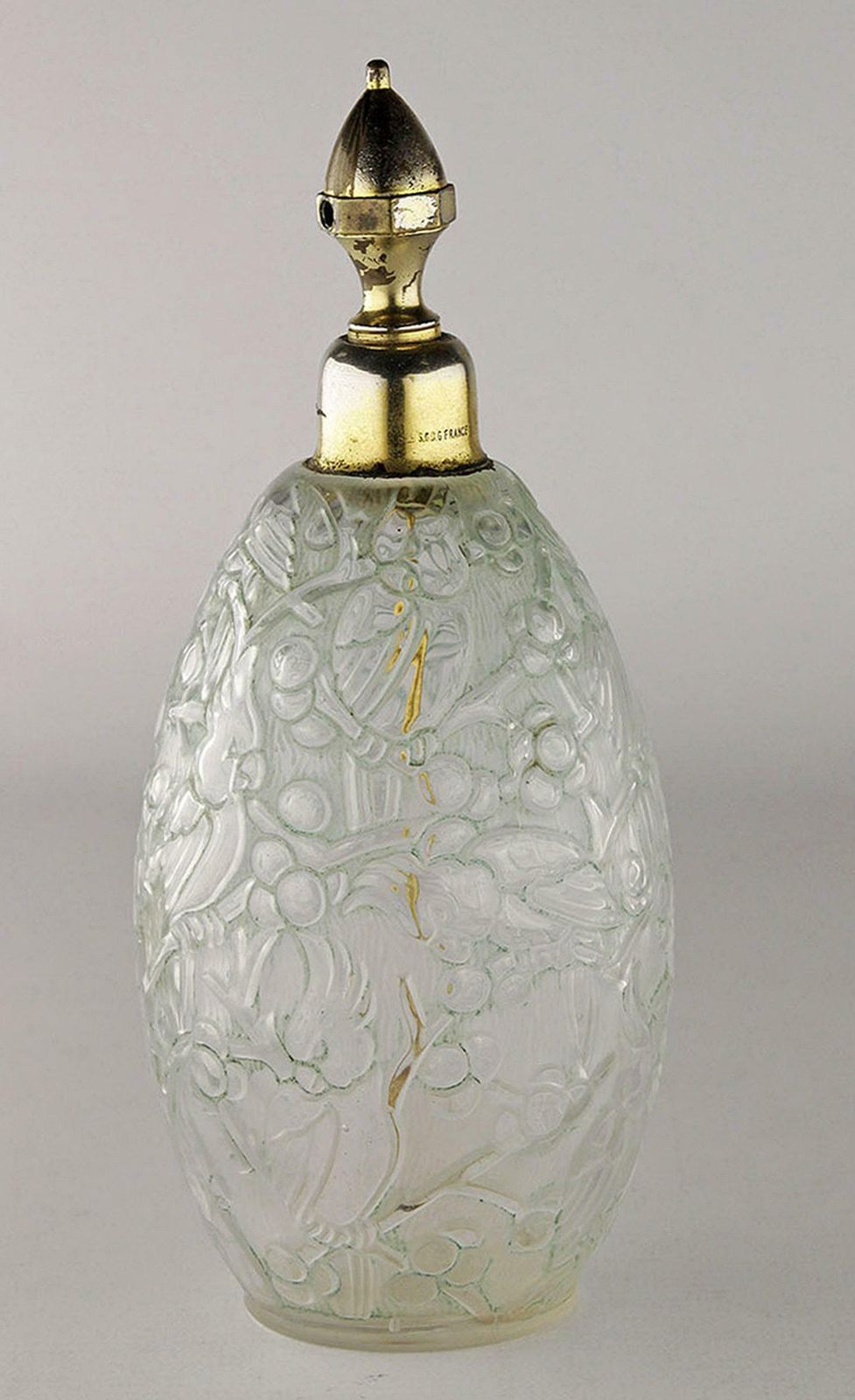 Pair Of Art Déco French Glass Perfume Bottles By Robj And Burgun & Schverer photo for sale