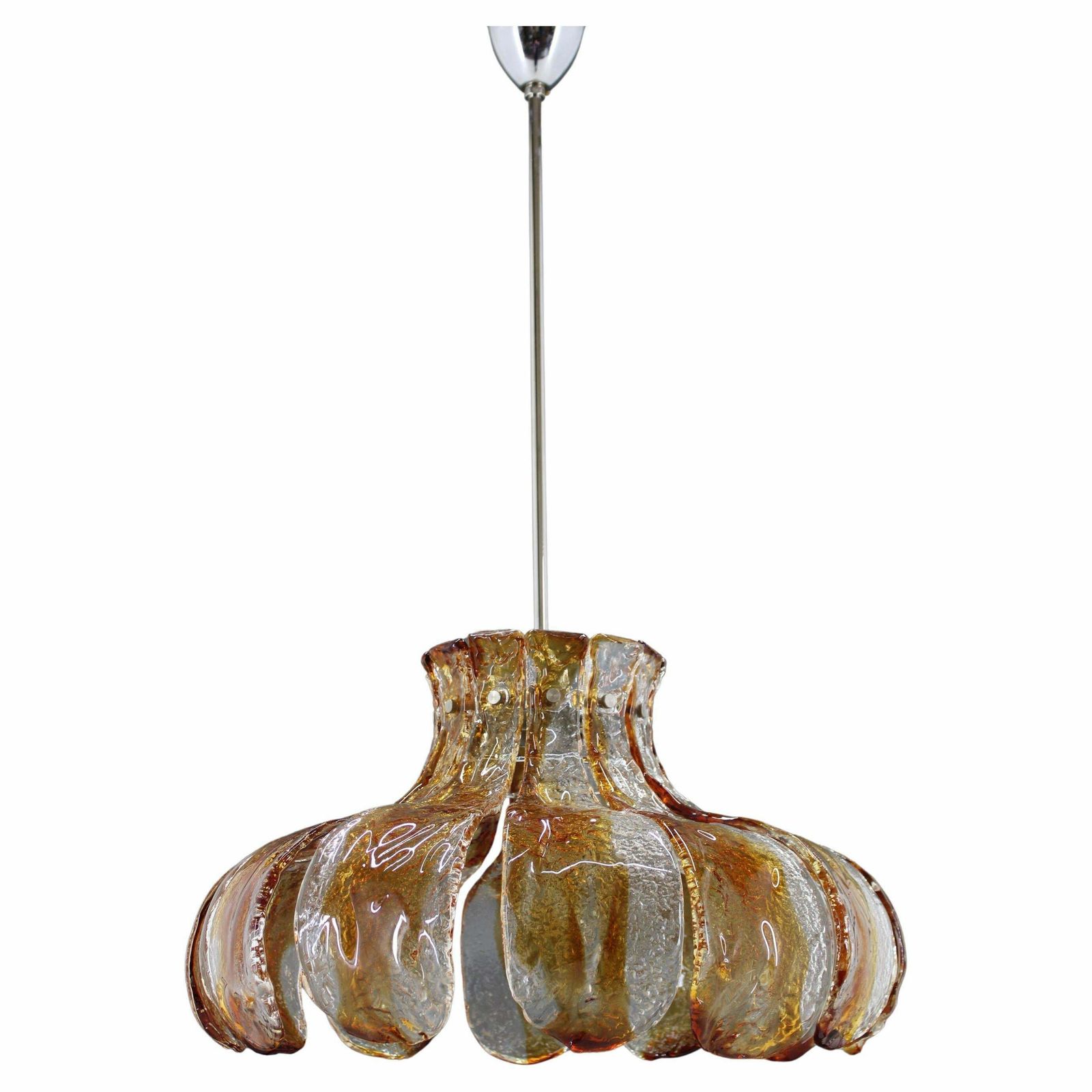 1970s Large Murano Glass Chandelier By Carlo Nason For Mazzega, Italy