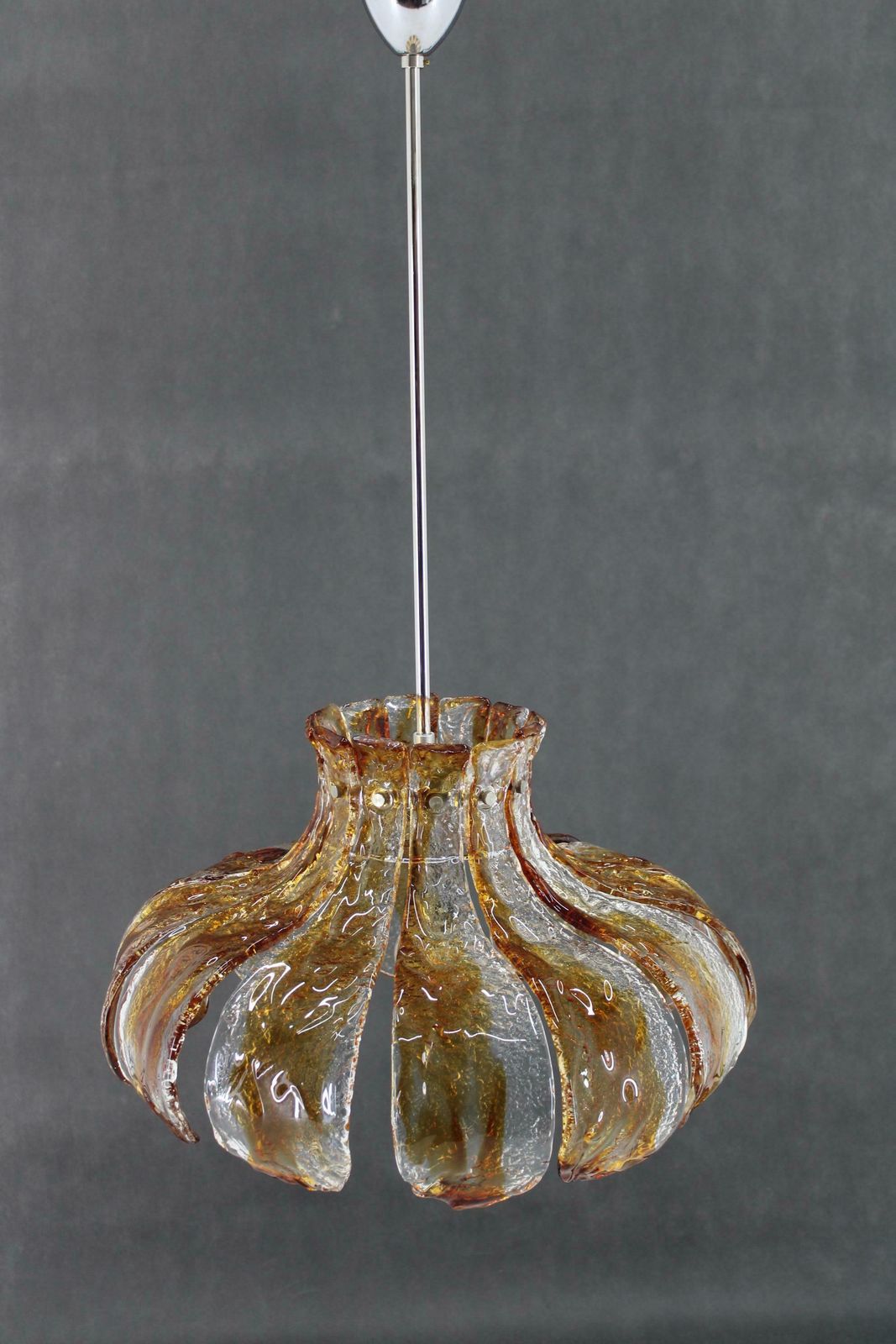 1970s Large Murano Glass Chandelier By Carlo Nason For Mazzega, Italy photo Lighting