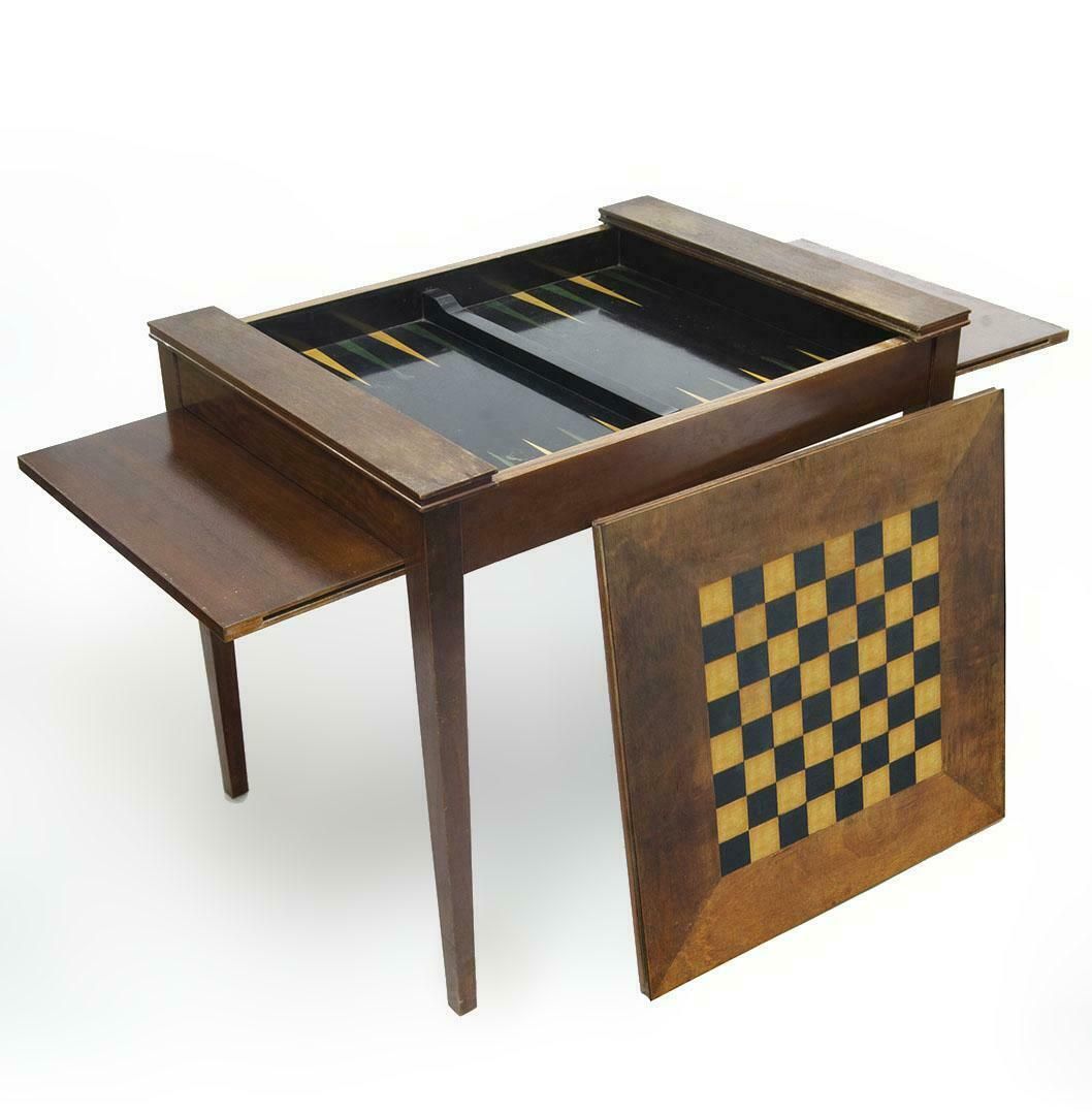 Mid 20th Century Argentine Wooden Game Table With Chess And Backgammon Board By Comte S. A. photo Furniture