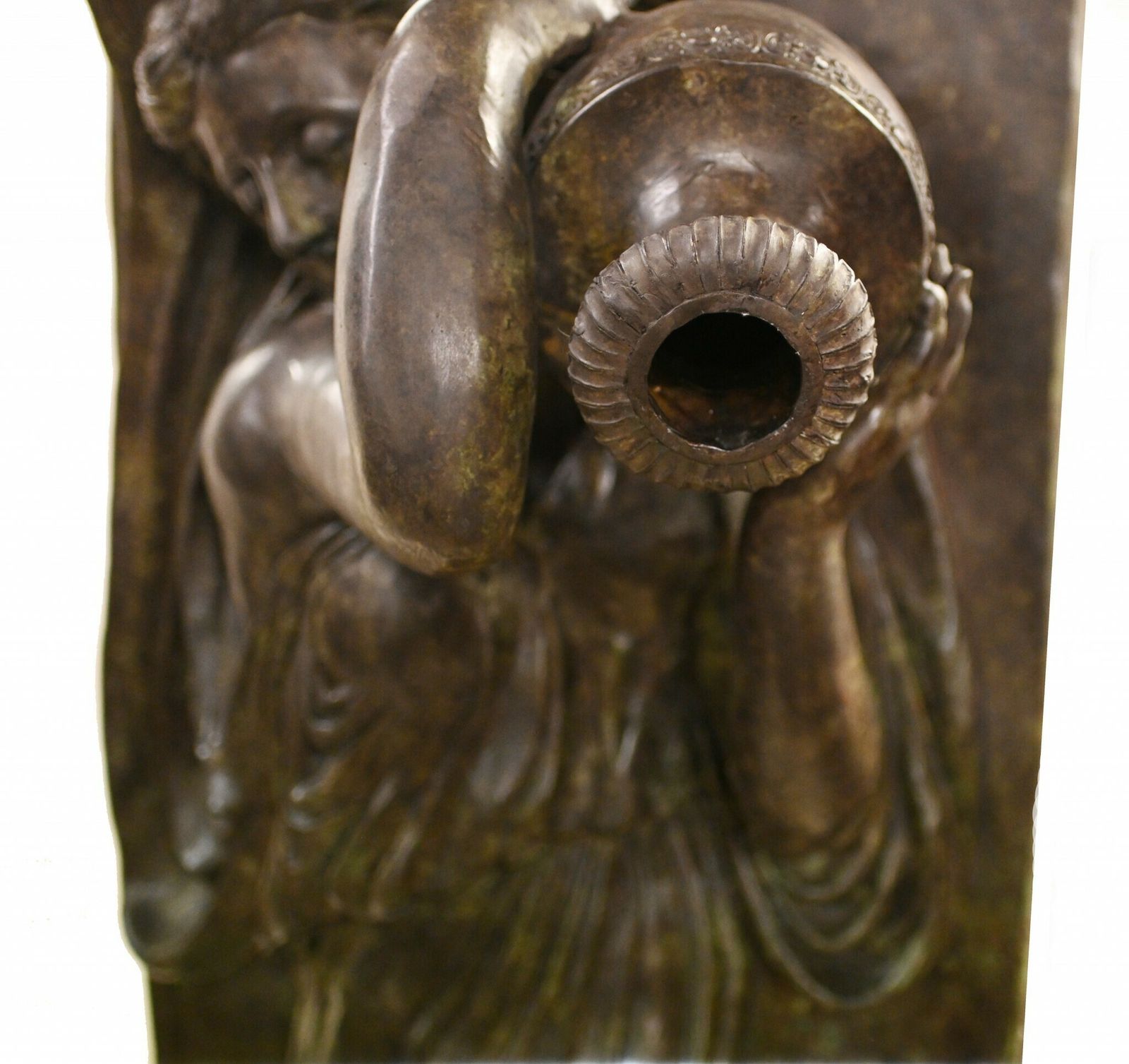 photo buy Pair Xl Bronze Fountains   Italian Maiden Statues Garden Plaques