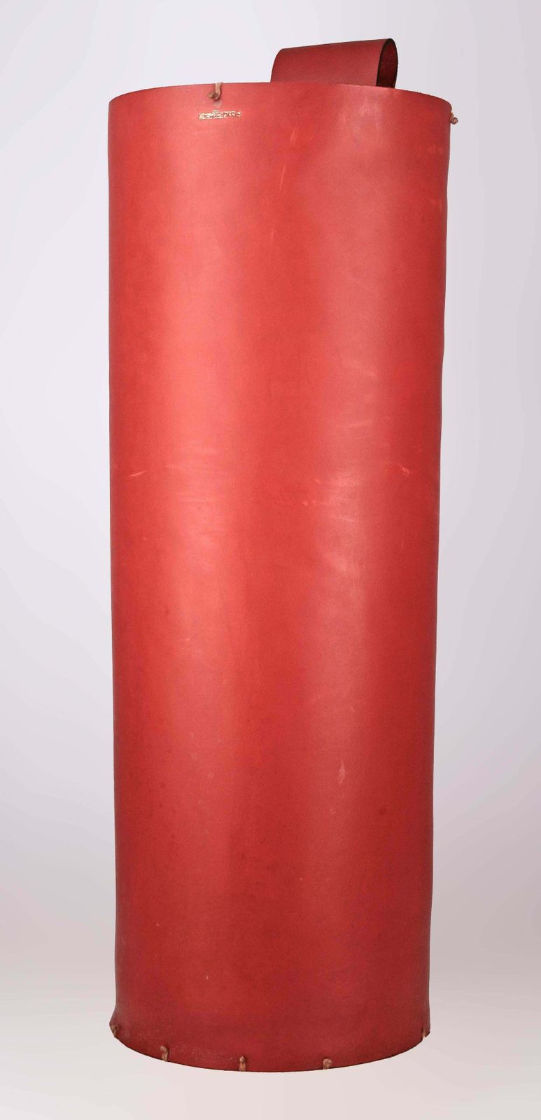 photo buy Mid 20th Century Modern French Red Leather Cylindrical Umbrella Stand By Hermès Paris