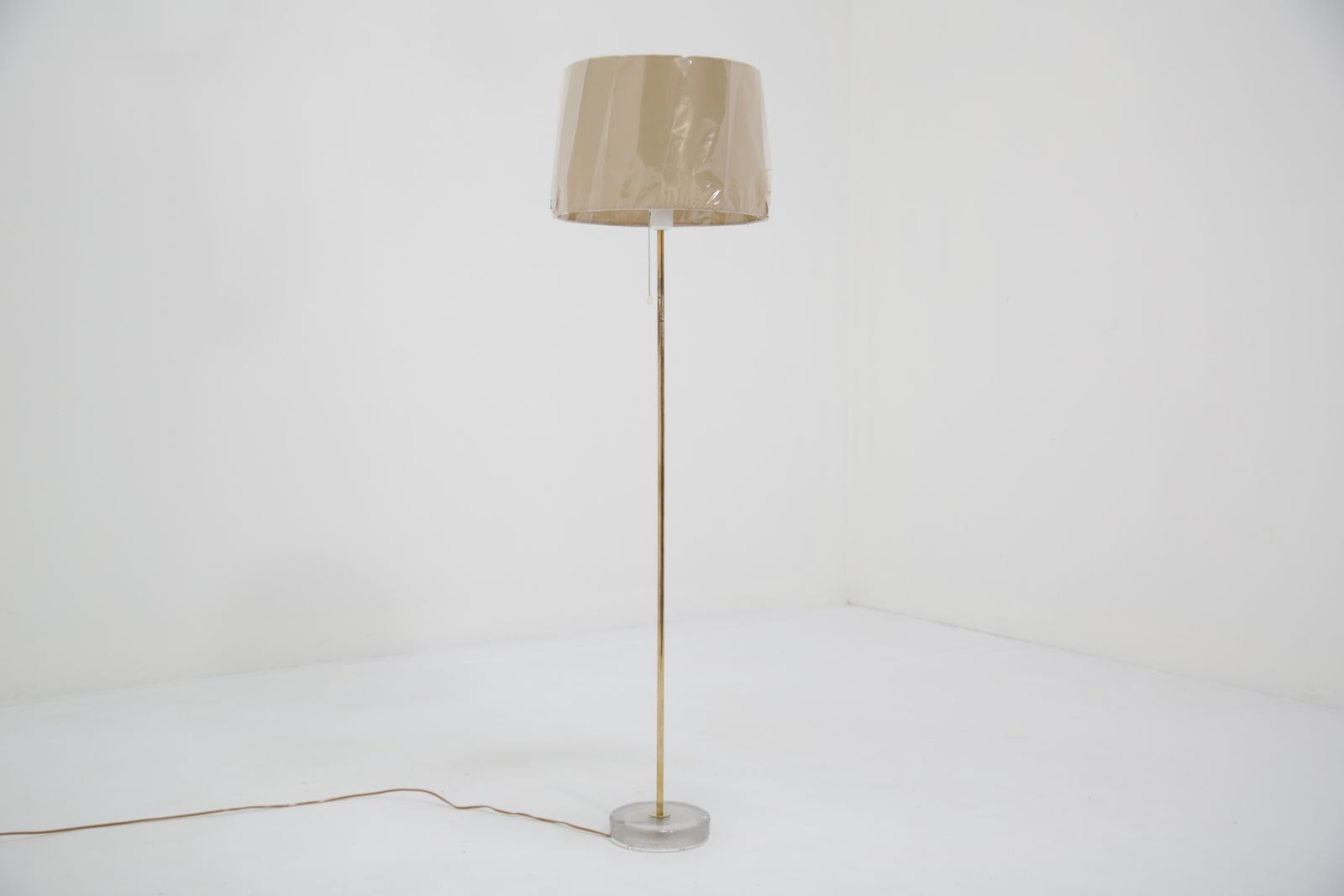 Mid Century Brass And Glass Floor Lamp, Flb, Sweden, 1960s. photo Lighting