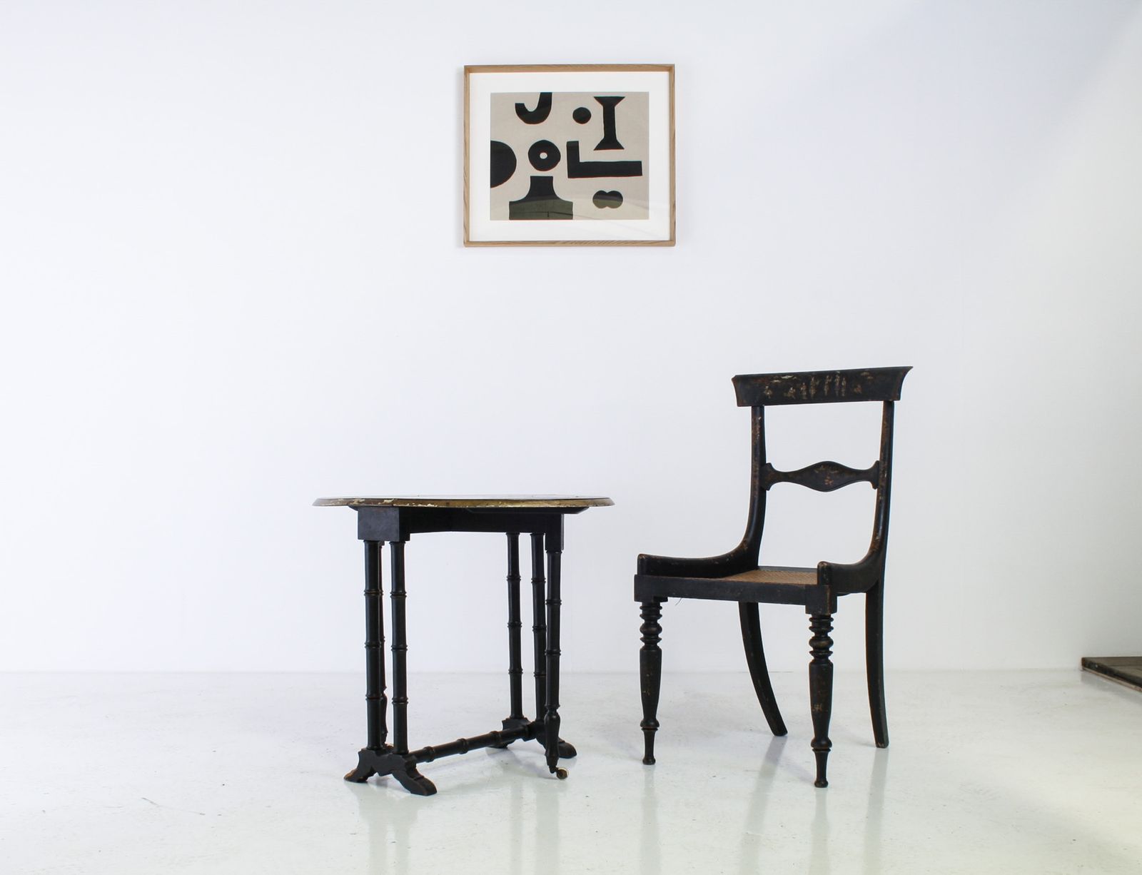 Victorian Ebonised Faux Bamboo Gate Leg Occasional Side Table photo furniture