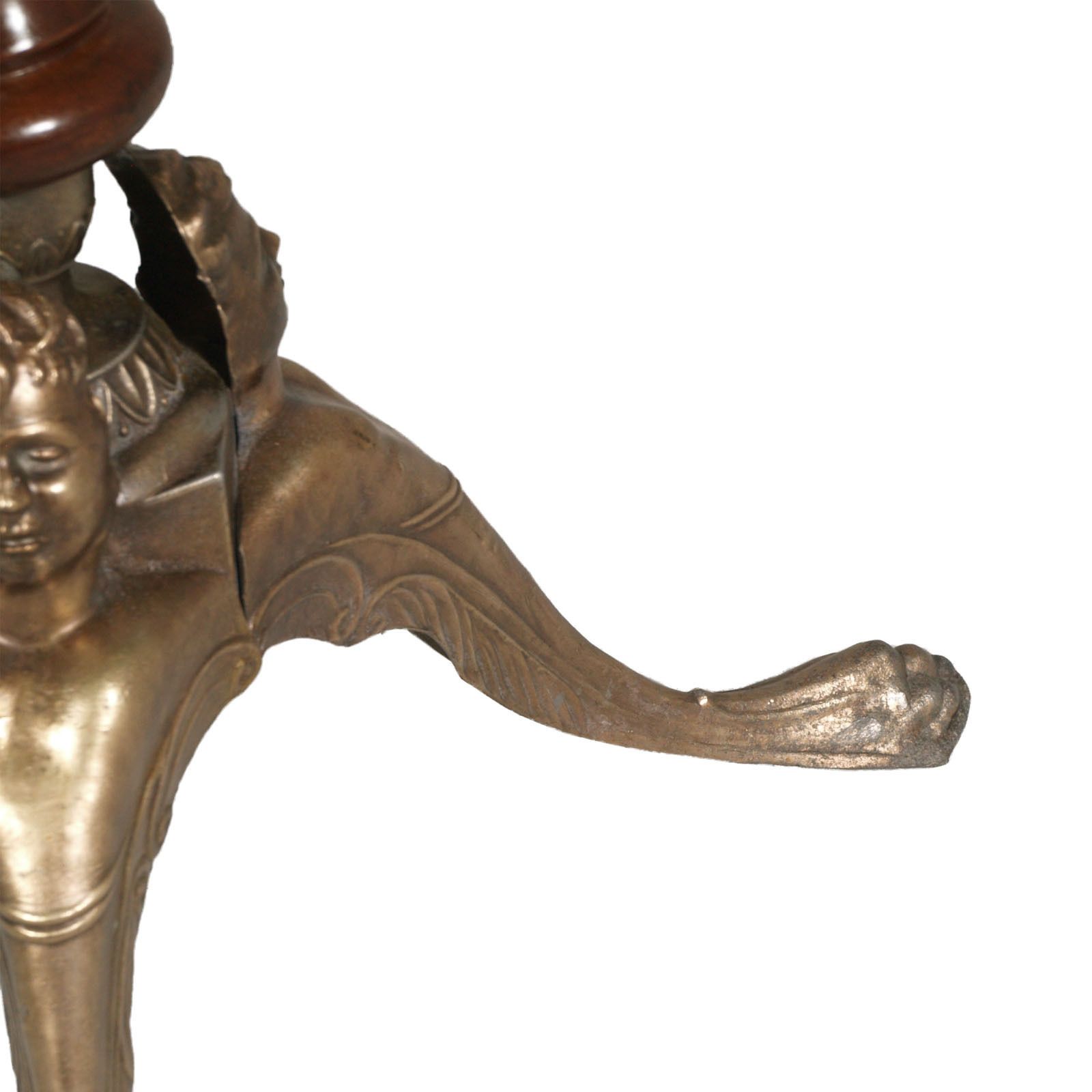 18th Century Baroque Column Pedestal , Feline Legs Bronze Tripod And Three Faces photo buy