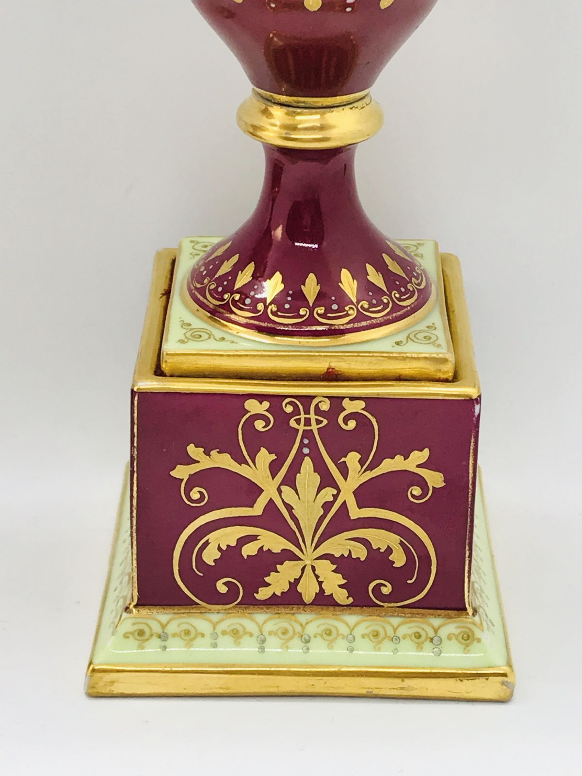 Pair Of Antique 19th Century Post Royal Vienna Urns By K.Weh 20 Centimeters photo vintage