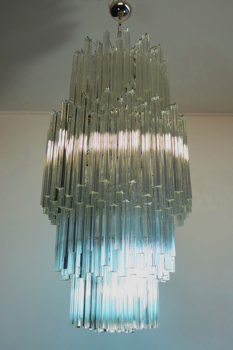 photo furniture Huge Murano Chandelier Trasparent Triedri – 242 Prism   Arianna Model