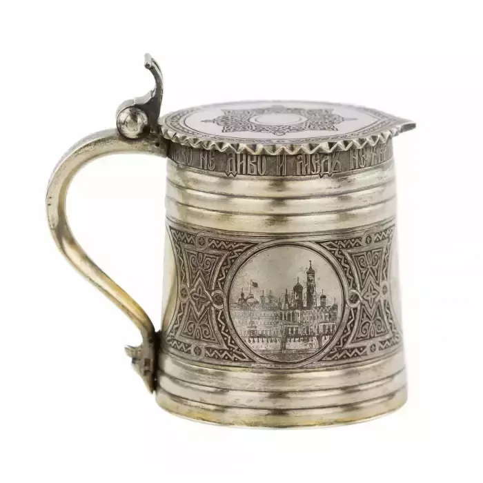Russian Beer Mug Made Of Silver. P. Ovchinnikov. 1871 photo buy