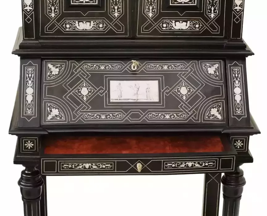 A Superb Italian Ebony And Ivory Cabinet From The Late 19th Century. photo for sale