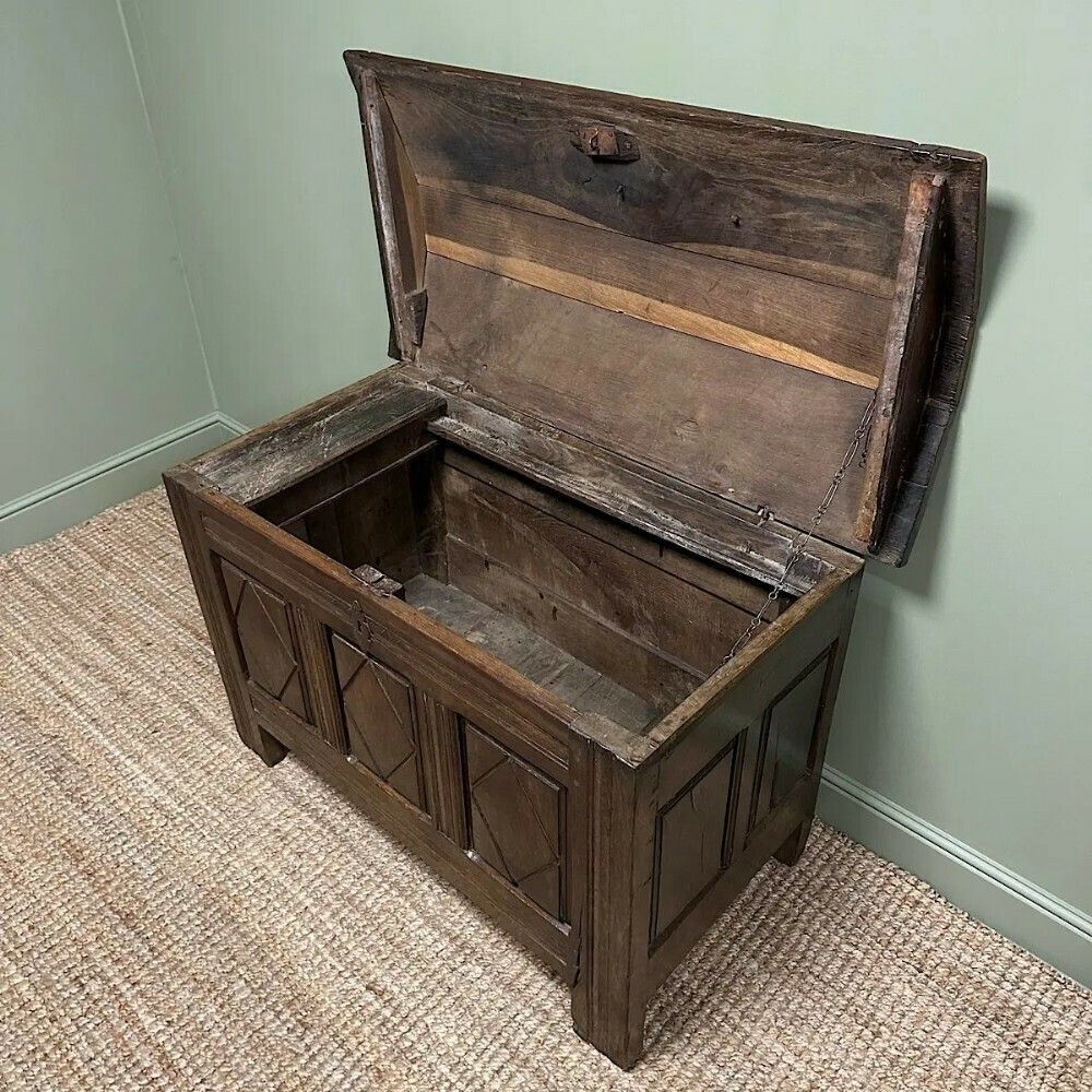 Unusual 18th Century Dome Top Country Oak Antique Coffer photo buy