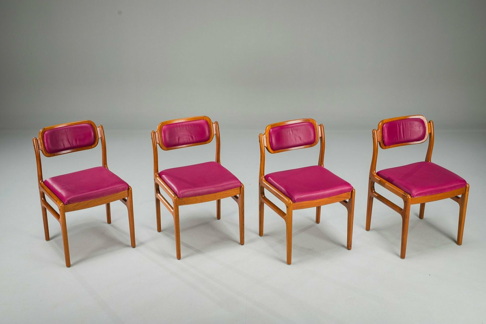1319.0 Mid Century Teak Dining Chairs By Johannes Andersen For Uldum, Set Of 4 photo