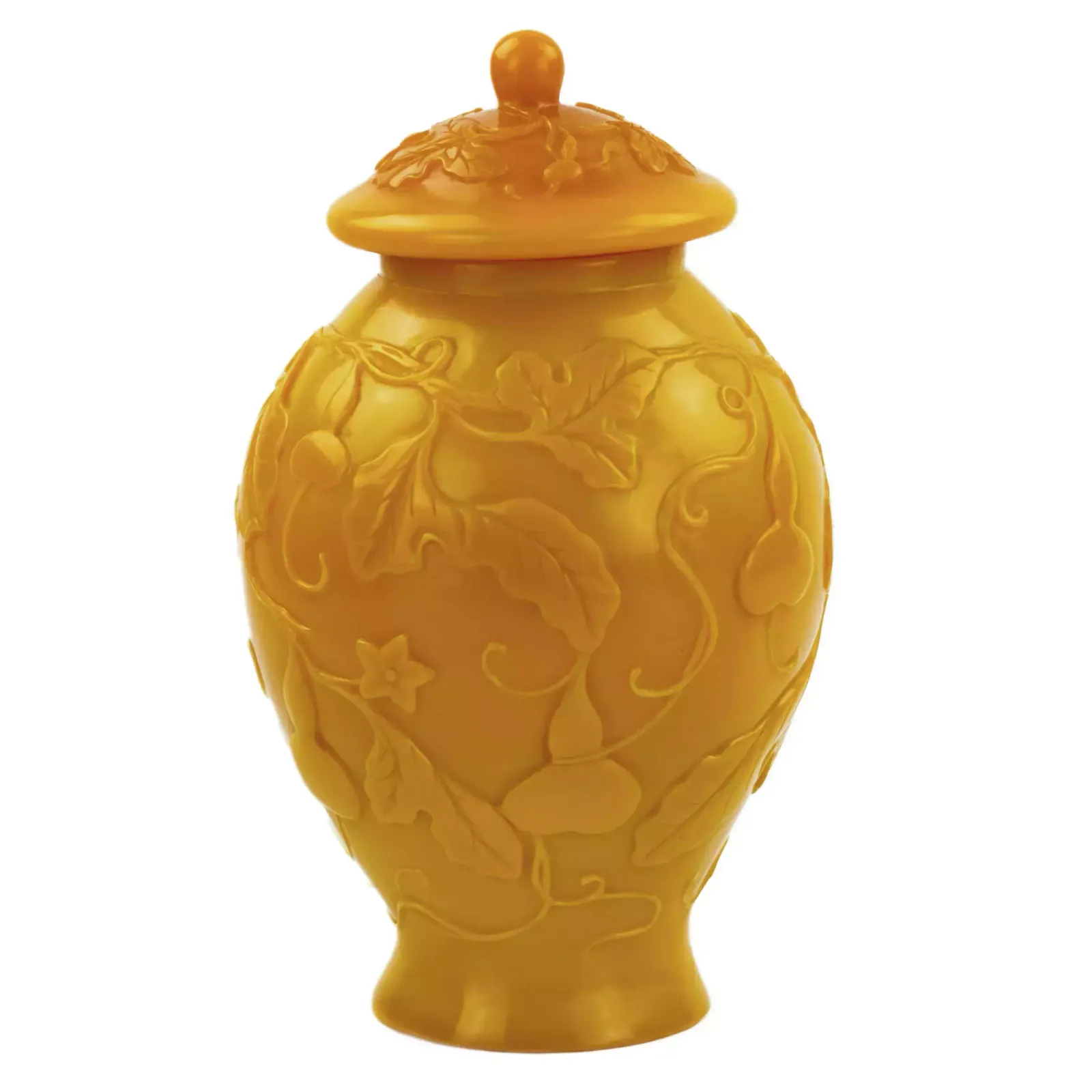Chinese Yellow Beijing Glass Urn Vase From The 19th Century. photo furniture