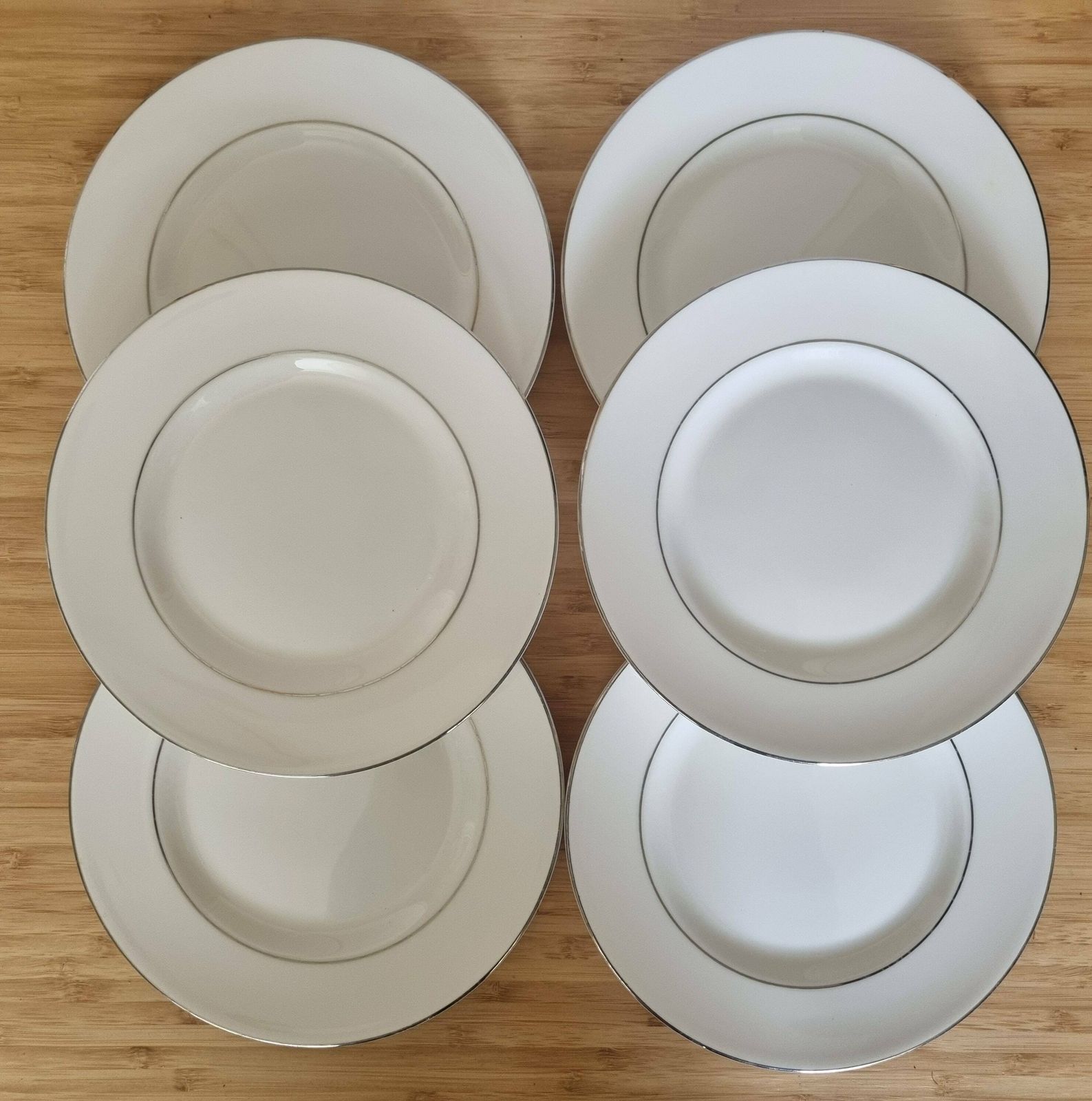 Wedgwood Delphi Platinum Plates English Bone China Set Of 6 Small Side Dishes 7"