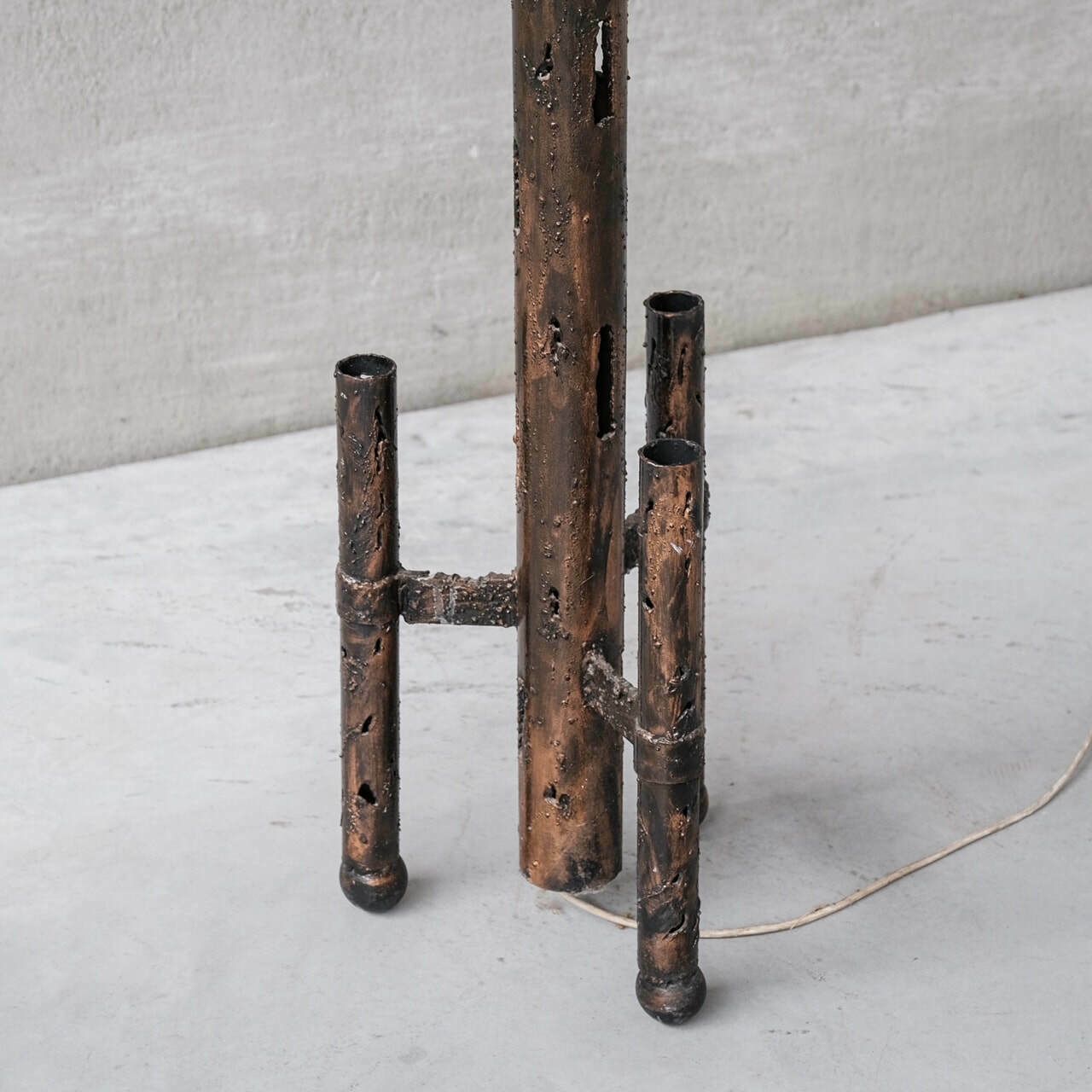 Brutalist Artist Made Metal Mid Century Floor Lamp photo for sale