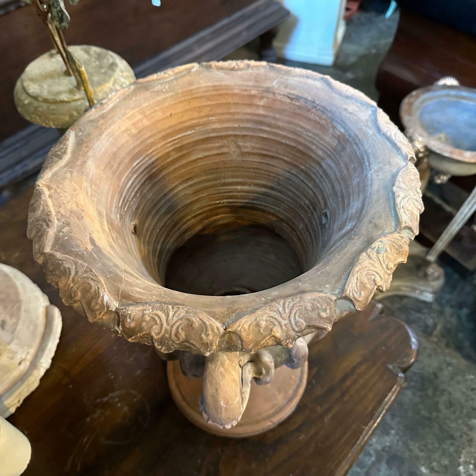 1900s Neo Classical Terracotta Italian Crater Vase photo furniture
